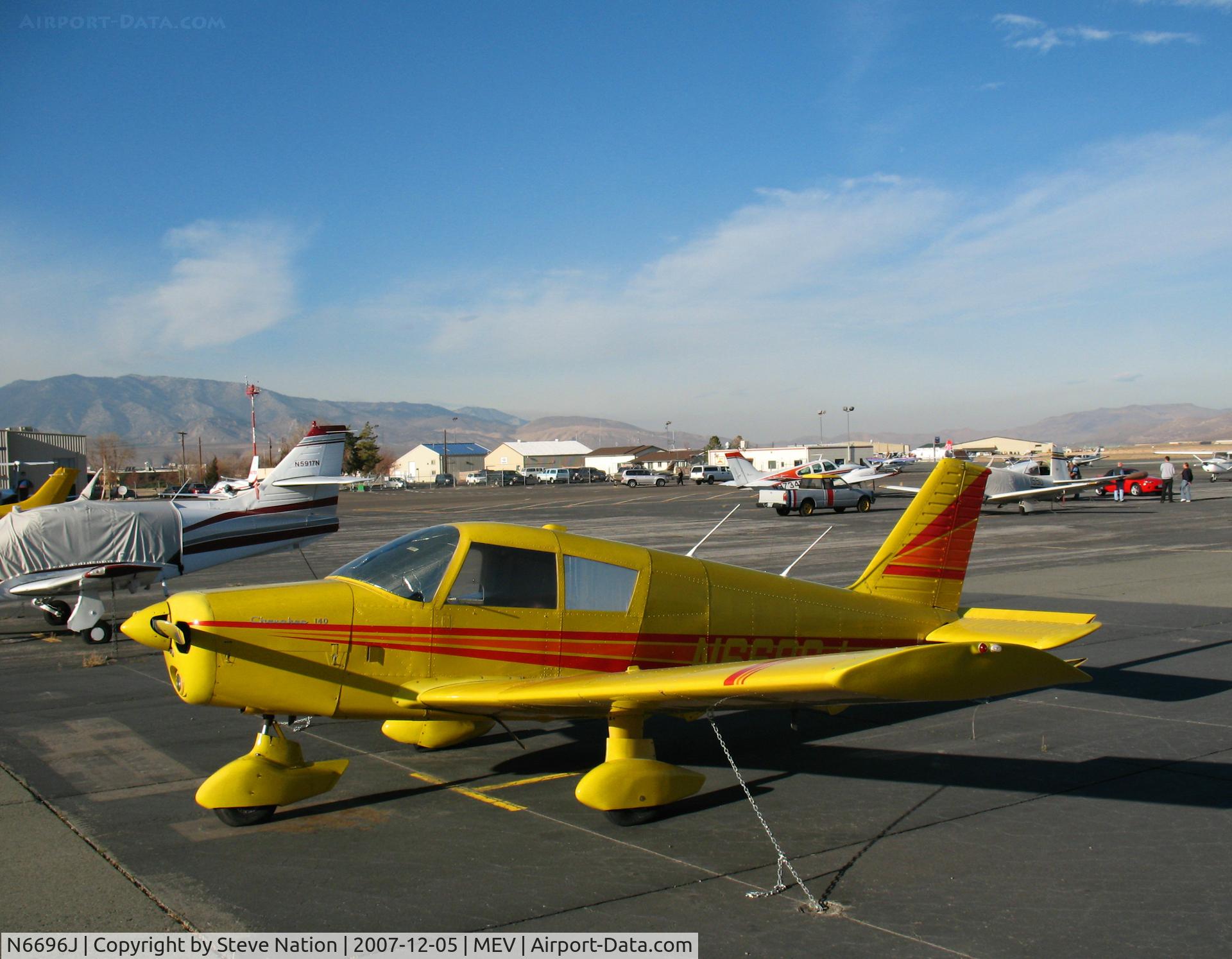 N6696J, 1968 Piper PA-28-140 C/N 28-24389, Daughter of a crop duster or what? (Got color!) 1968 Piper PA-28-140 @ Minden, NV