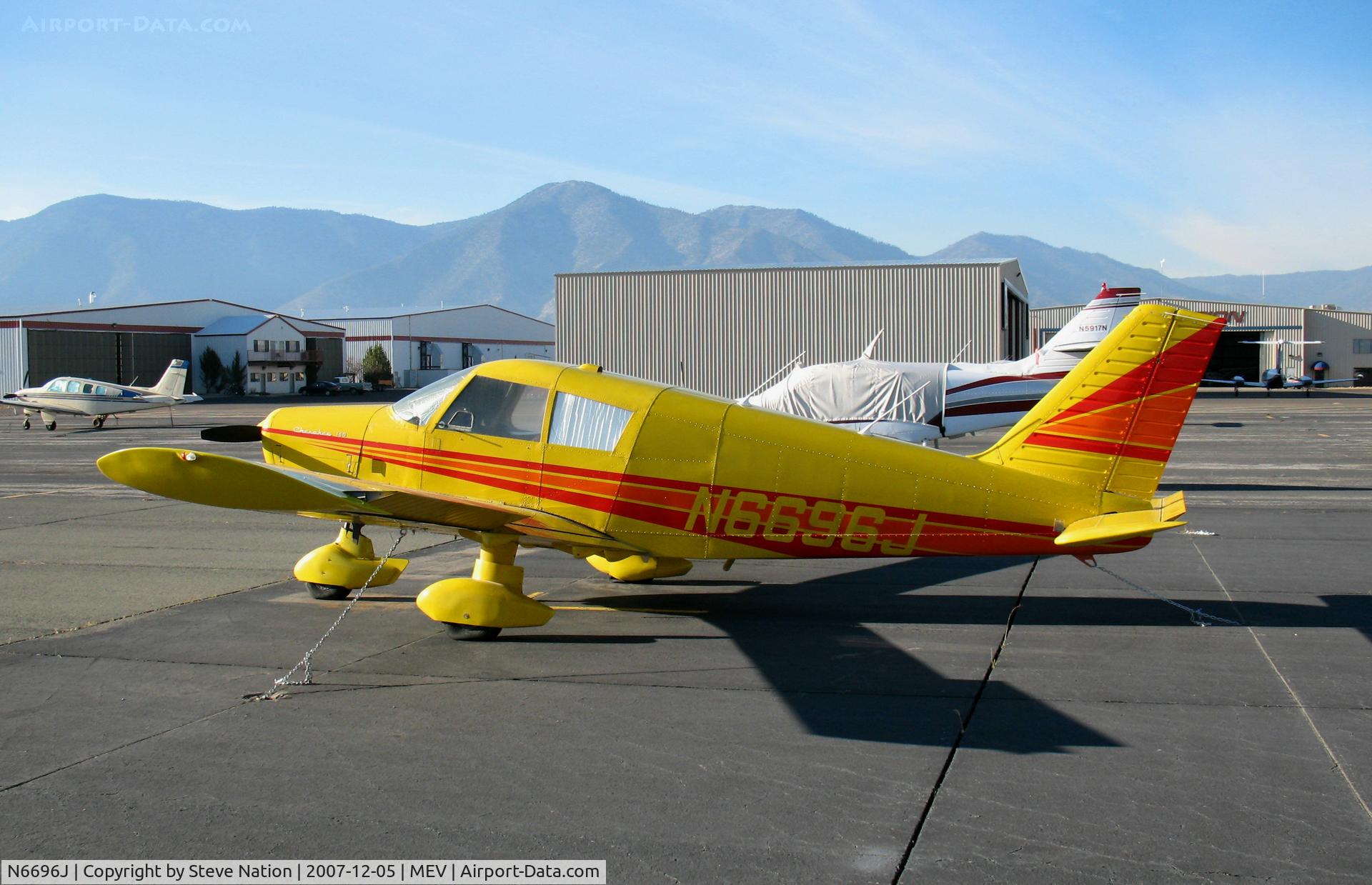 N6696J, 1968 Piper PA-28-140 C/N 28-24389, Daughter of a crop duster or what? (Got color!) 1968 Piper PA-28-140 @ Minden, NV