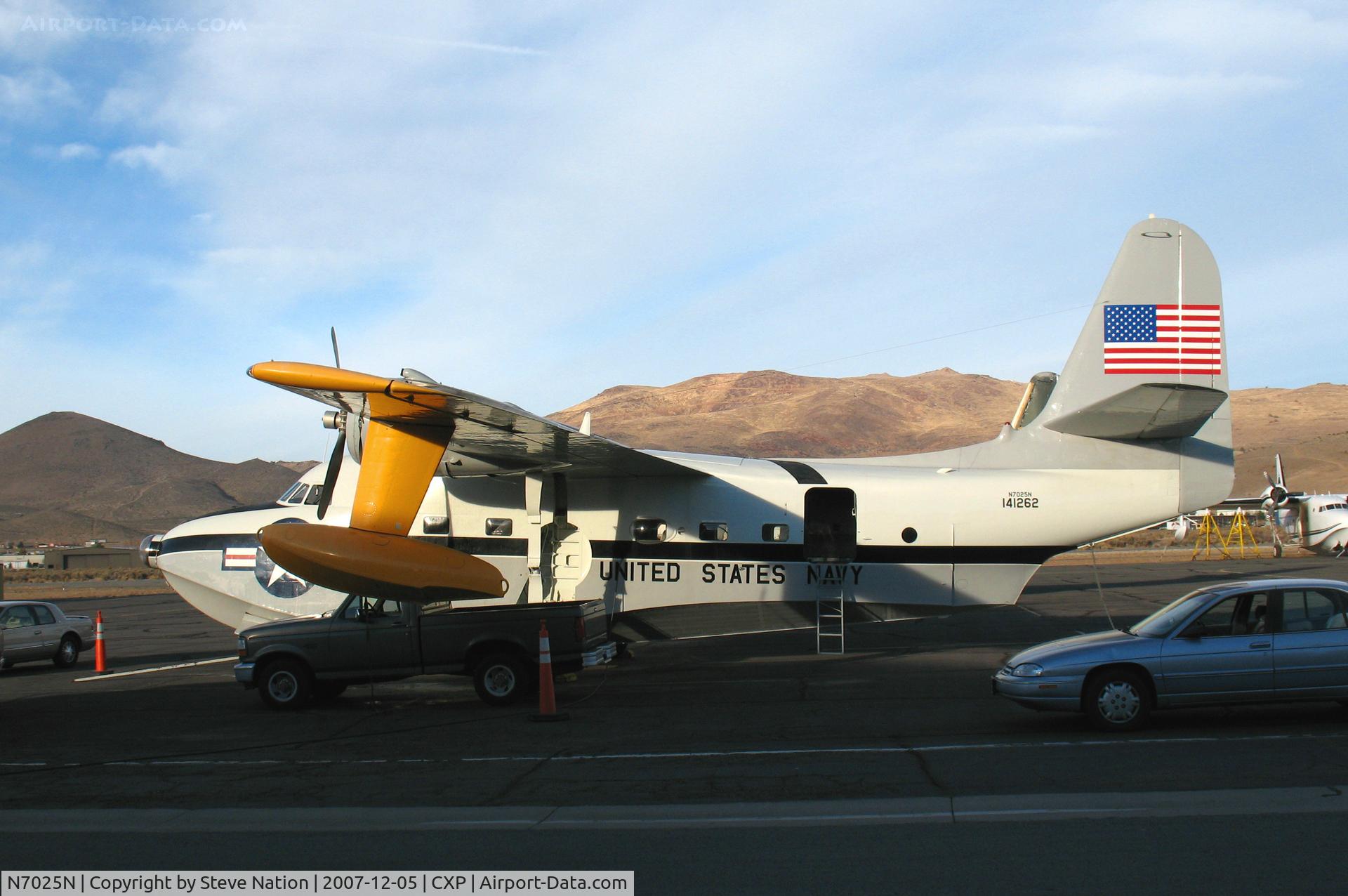 N7025N, 1955 Grumman HU-16C (UF-1) Albatross C/N G-409, 1955 Grumman HU-16 BuAer 141262 in United states Navy VIP colors @ Carson City, NV