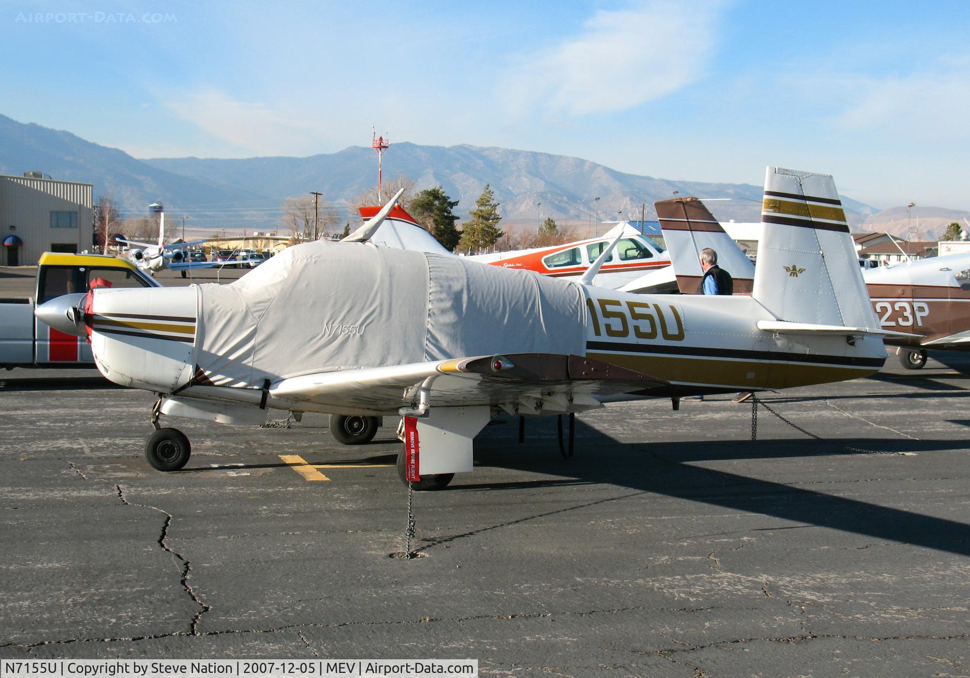 N7155U, 1964 Mooney M20E C/N 394, 1964 Mooney M20E with cover @ Minden, NV