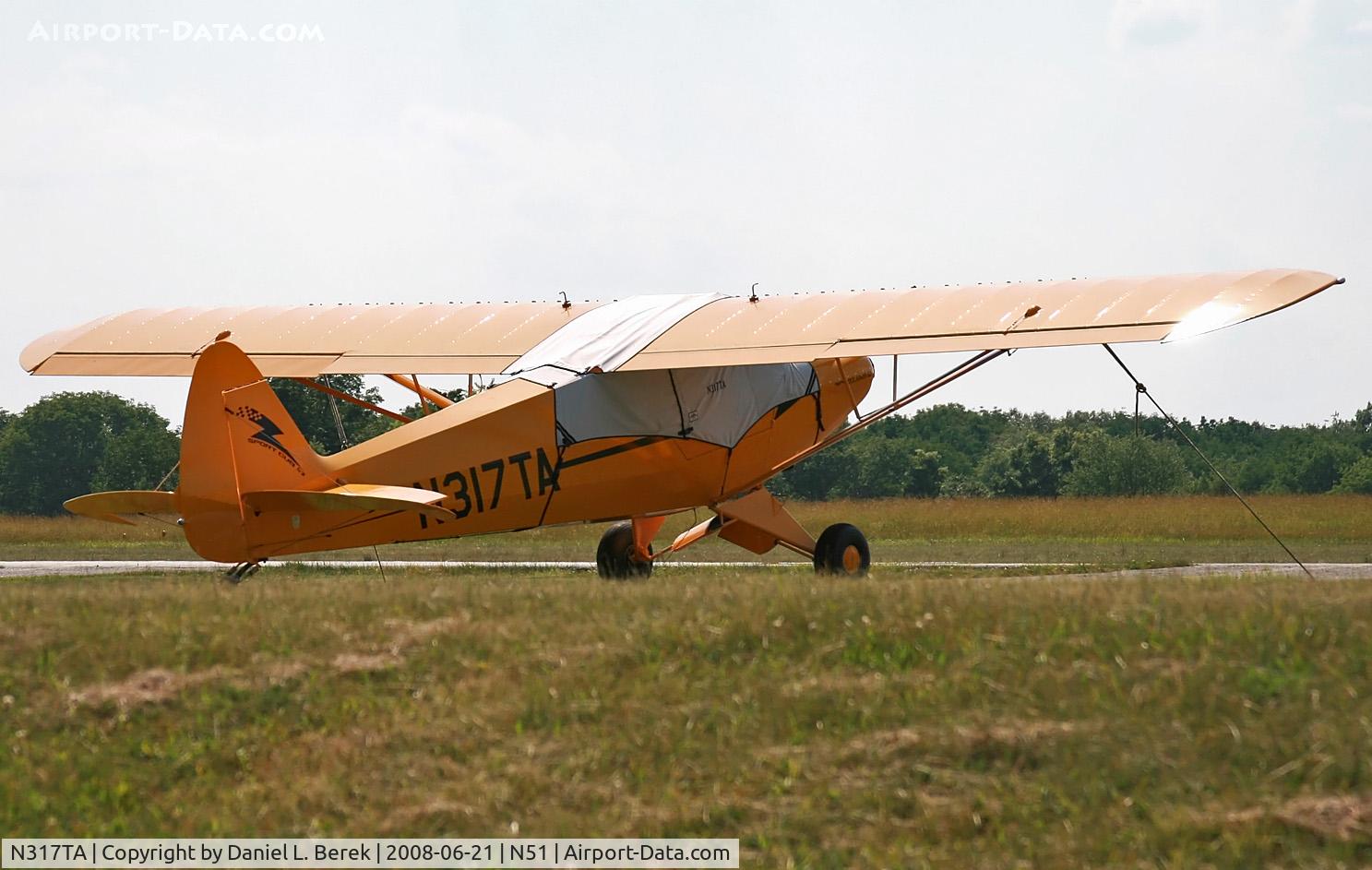 N317TA, 2008 Cub Crafters CC11-100 Sport Cub C/N CC11-00070, Cub Crafters is dedicated to building new examples of Bill Piper's classic Cub.  The summer evening light highlights the yellow scheme.