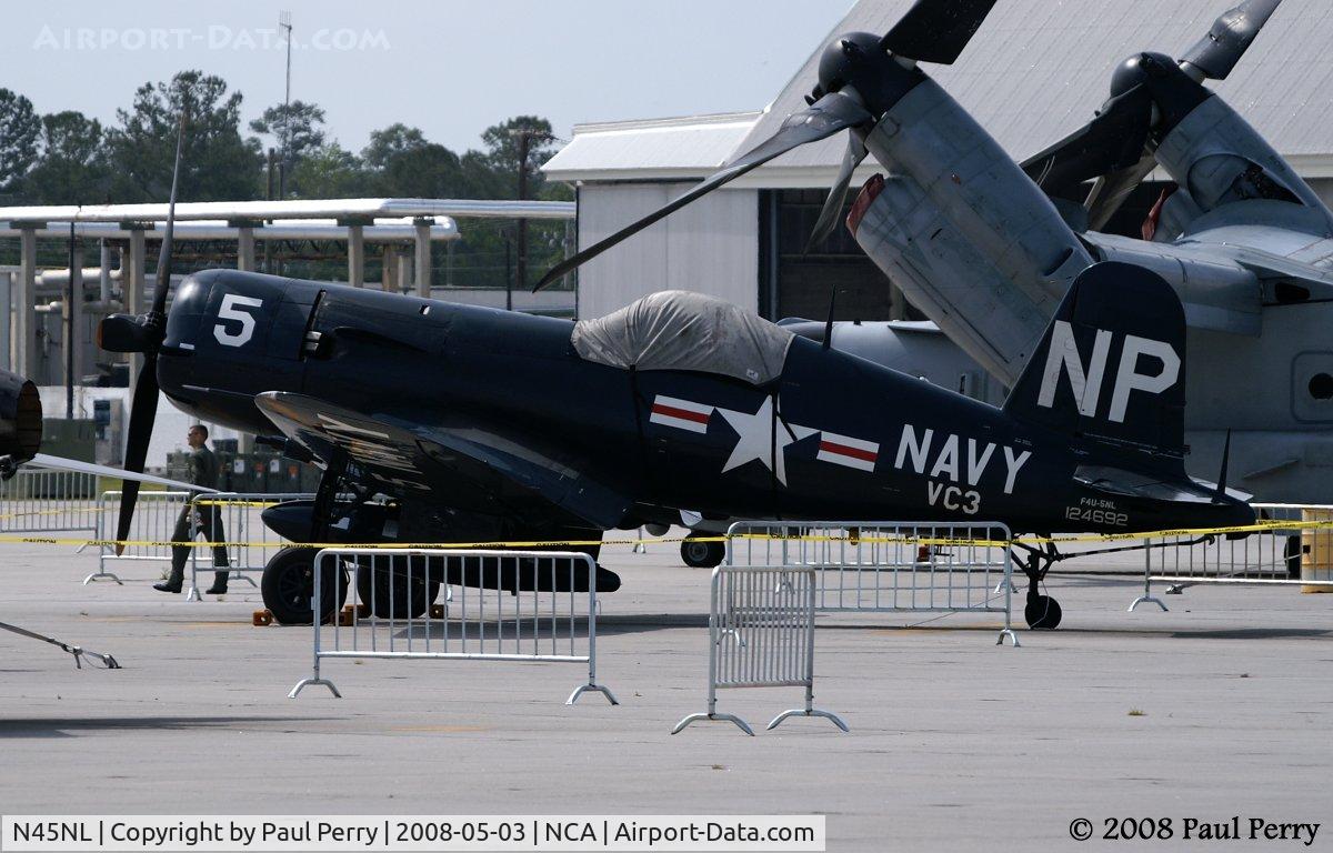 N45NL, 1951 Vought F4U-5NL Corsair C/N 124692, The Night Corsair, in for static display