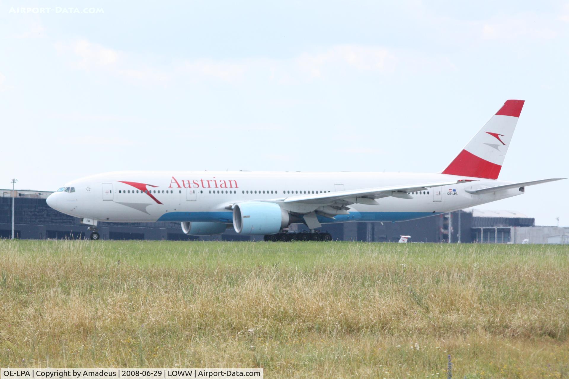 OE-LPA, 1997 Boeing 777-2Z9/ER C/N 28698, Boeing 777 takeoff RWY16