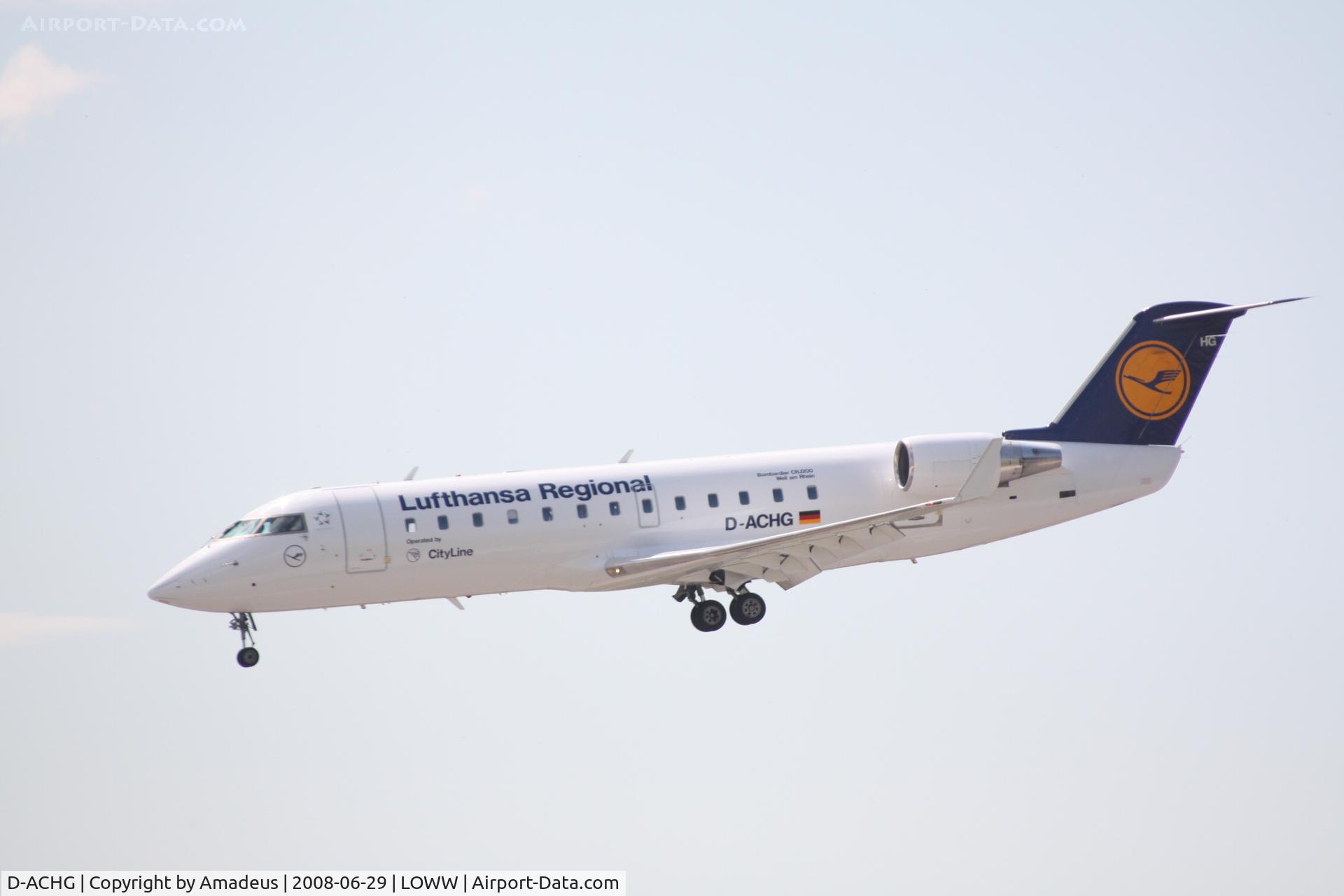 D-ACHG, 2000 Bombardier CRJ-200ER (CL-600-2B19) C/N 7439, Canadair RJ200 landing RWY16