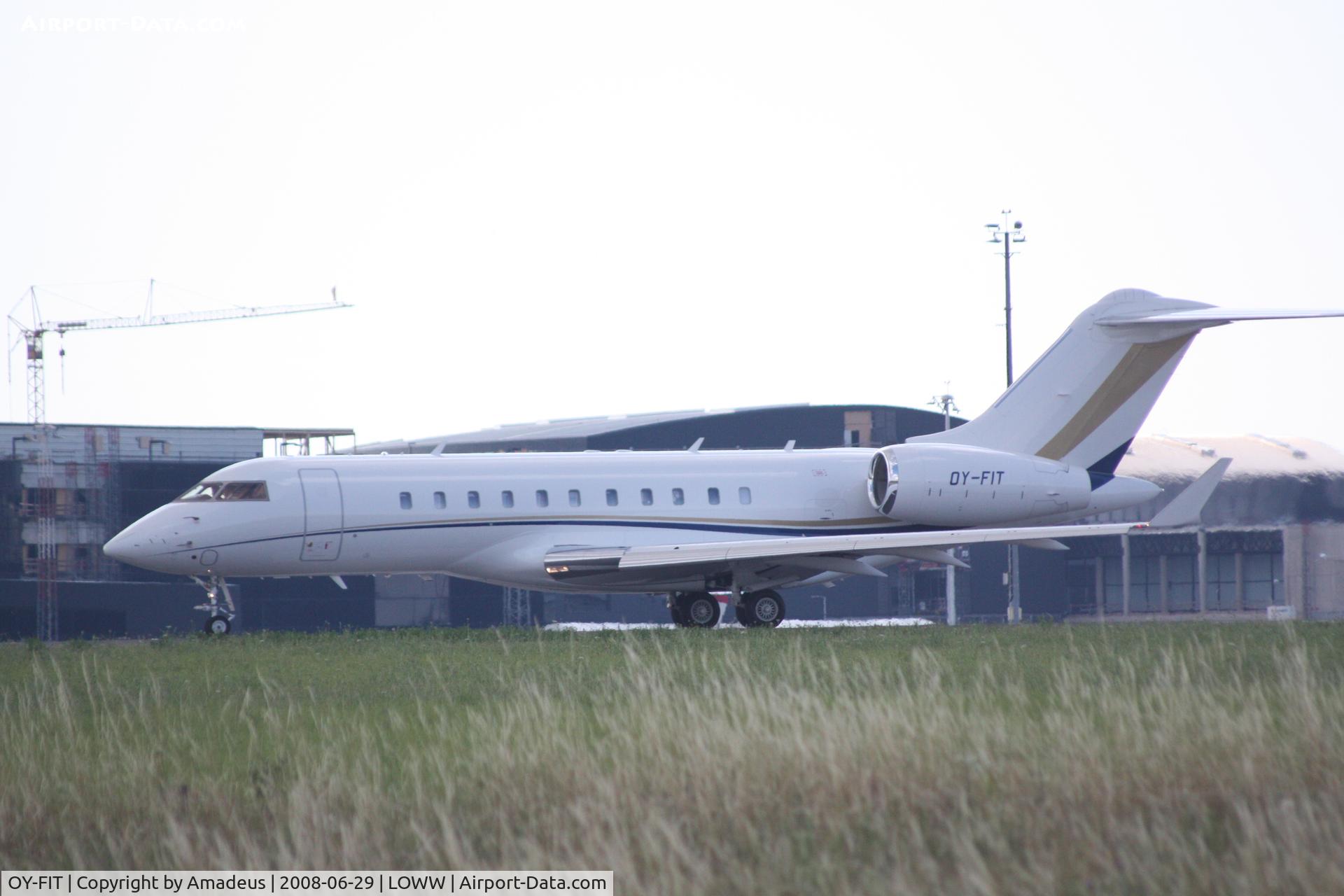 OY-FIT, 2005 Bombardier BD-700-1A11 Global 5000 C/N 9186, BOMBARDIER GLOBAL 5000 takeoff RWY16