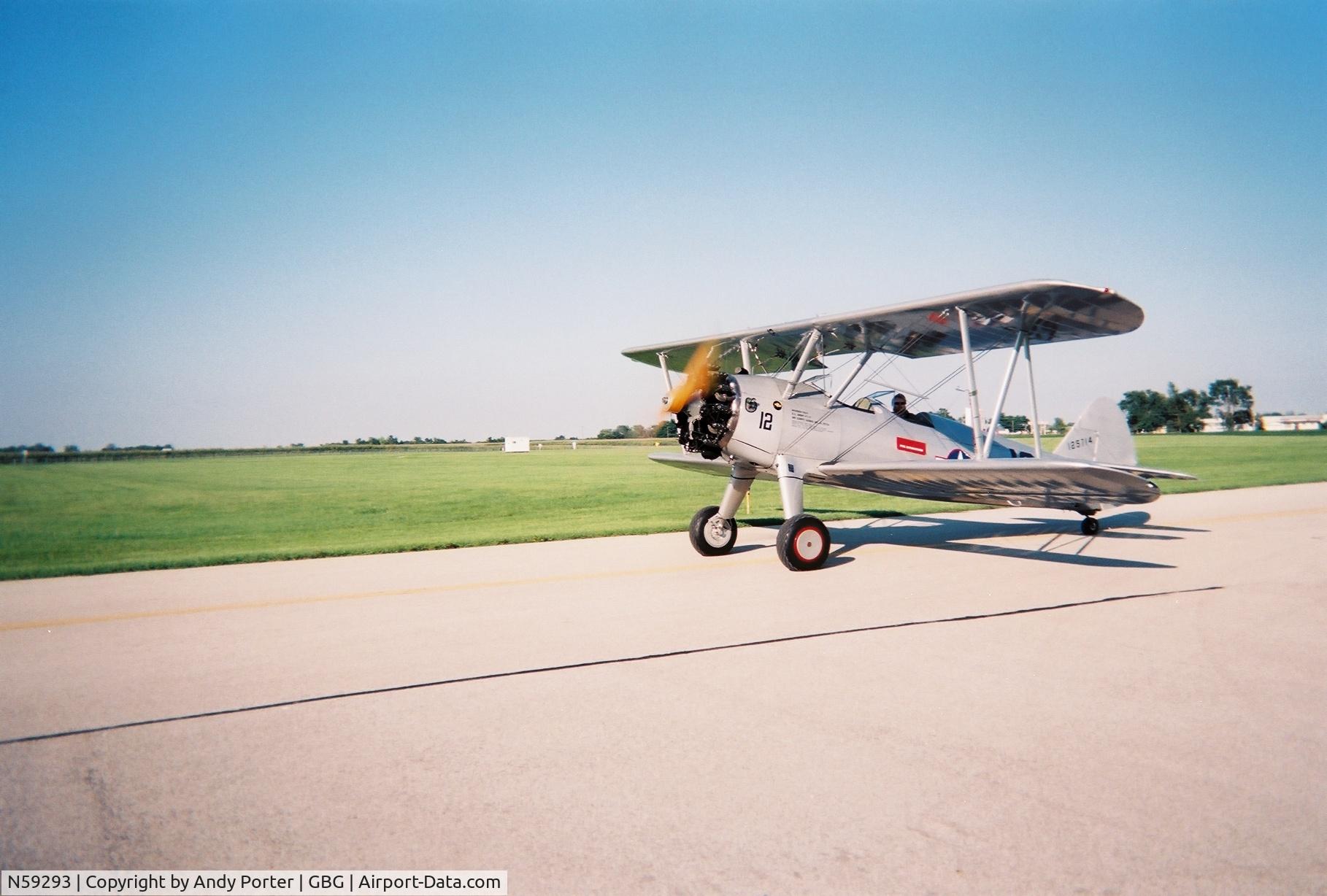 N59293, 1942 Boeing B75N1 C/N 75-3221, N59293 after landing at GBG for 2007 Stearman fly in