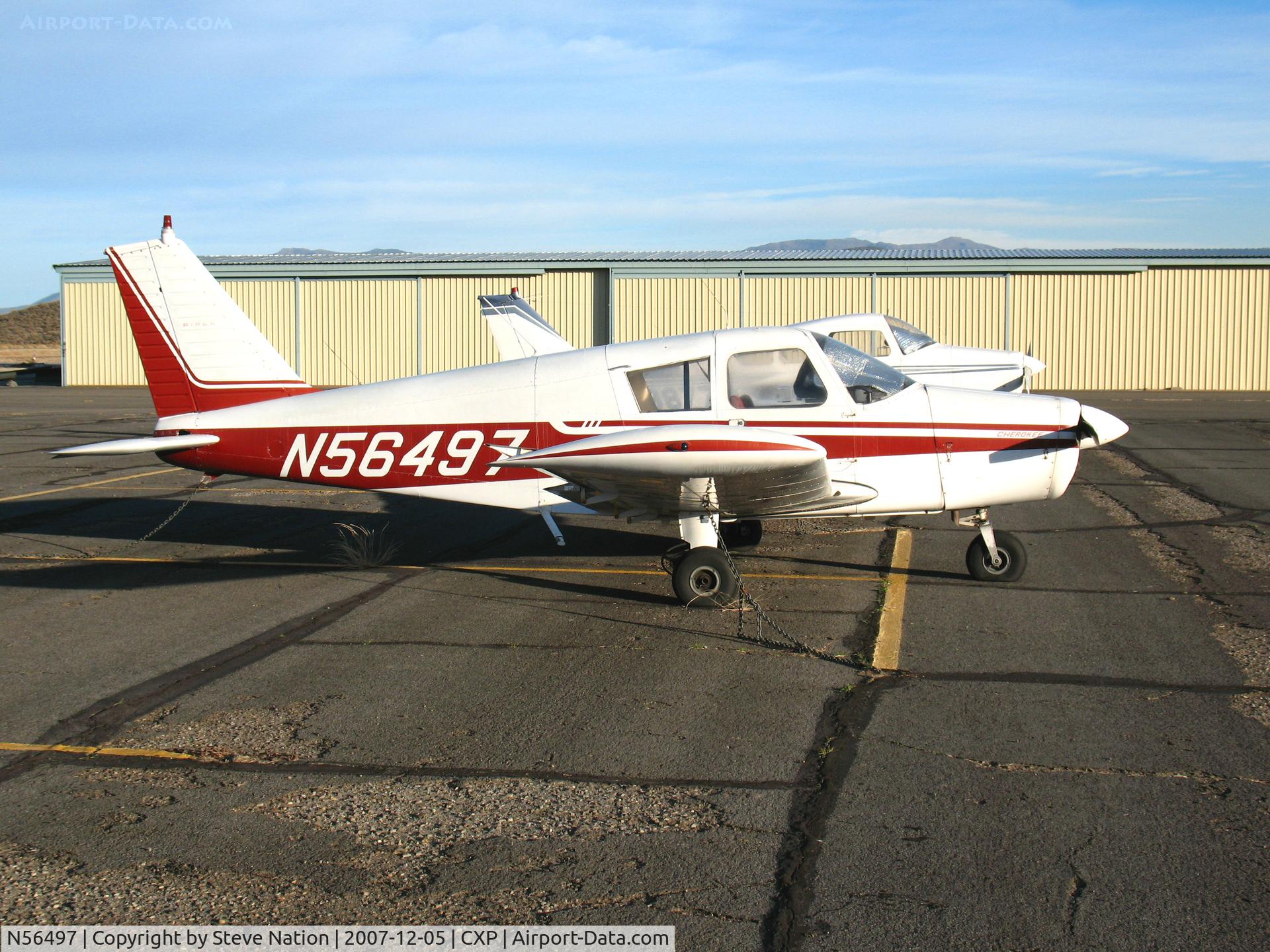 N56497, 1973 Piper PA-28-140 C/N 28-7325642, 1973 Piper PA-28-140 in late afternoon winter sun @ Carson City, NV
