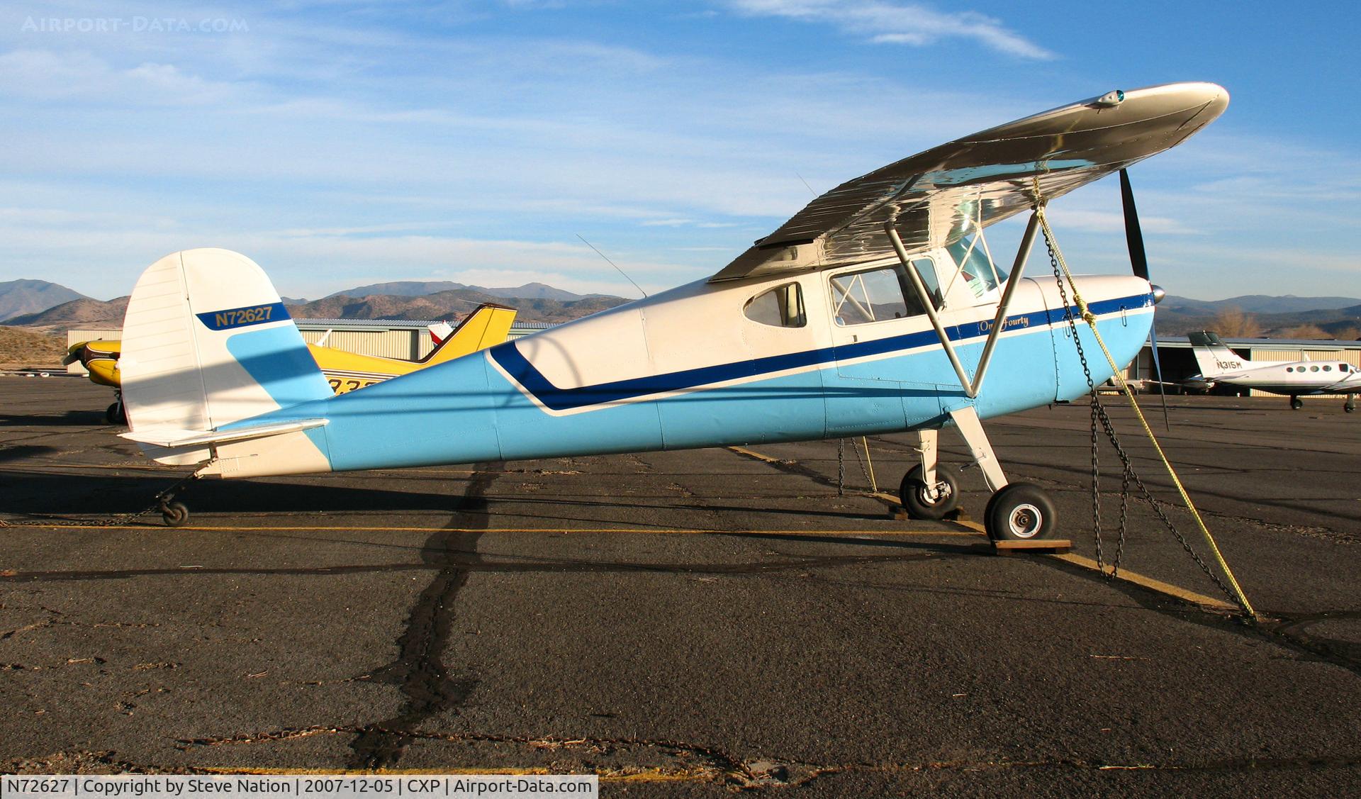 N72627, 1946 Cessna 140 C/N 9803, 1946 Cessna 140 in late afternoon winter sun @ Carson City, NV
