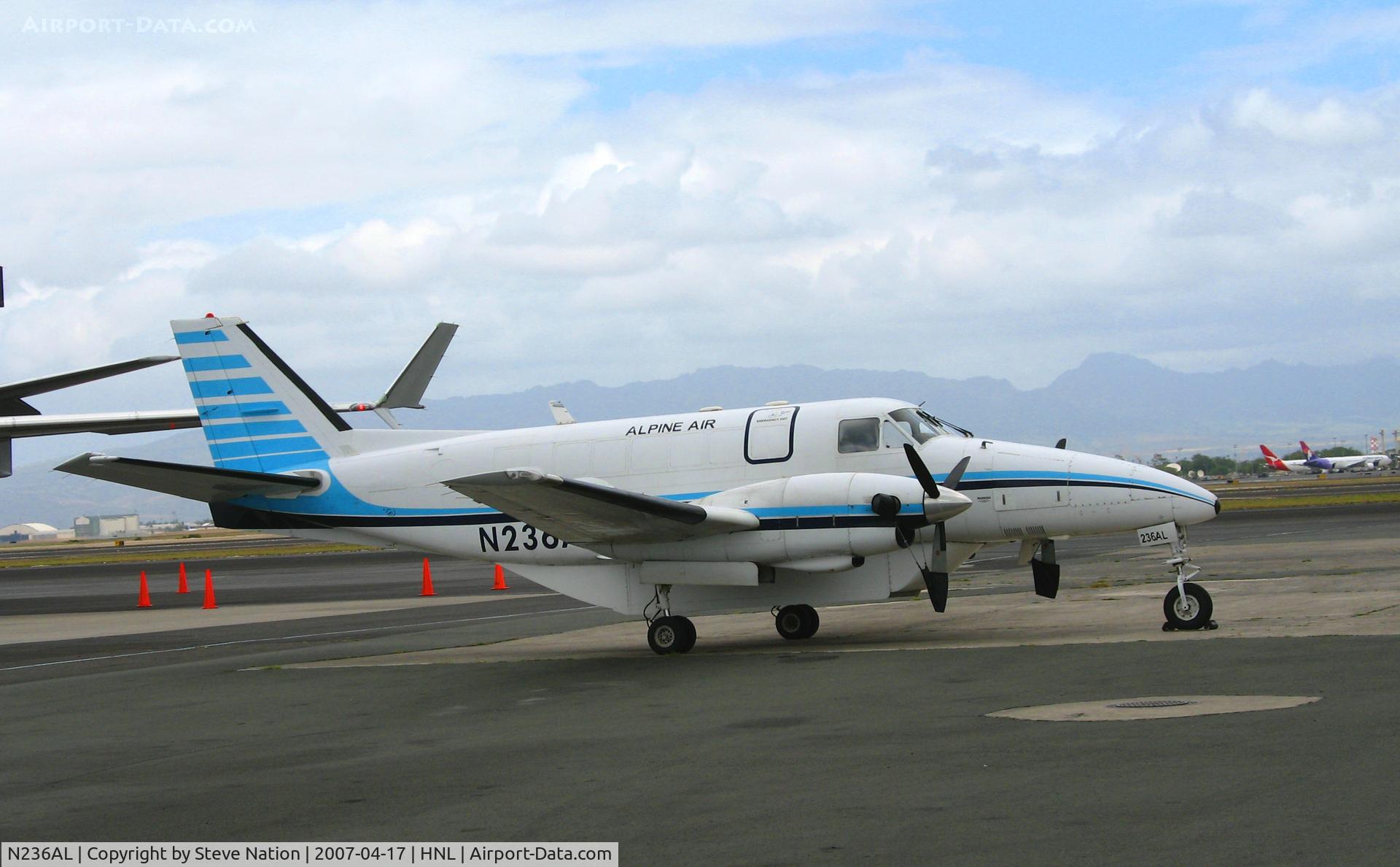 N236AL, 1987 Beech C99 Airliner C/N U-236, Alpine Air 1987 Beech C-99 air cargo @ Honolulu, HI
