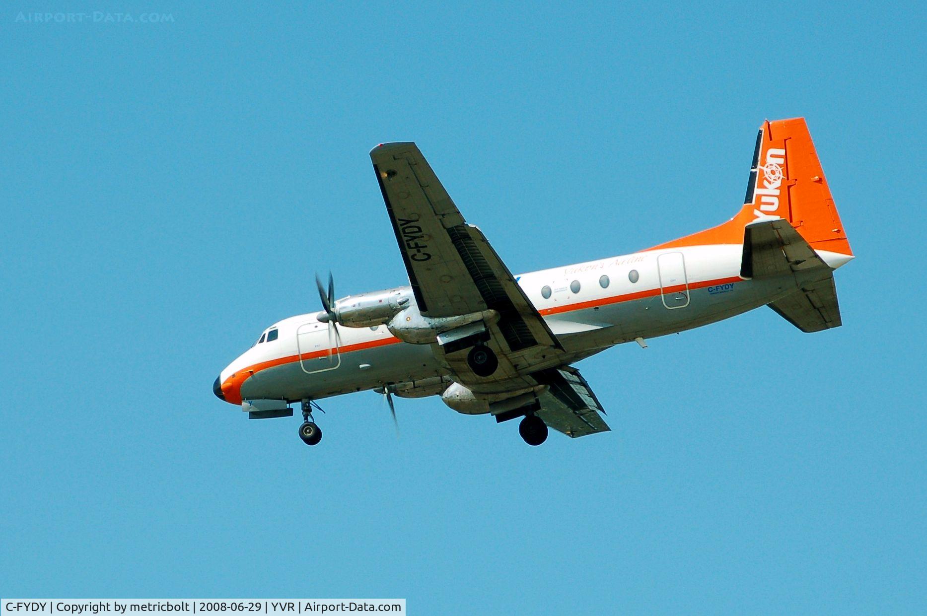 C-FYDY, 1968 Hawker Siddeley HS.748 Series 2A C/N 1661, landing at YVR