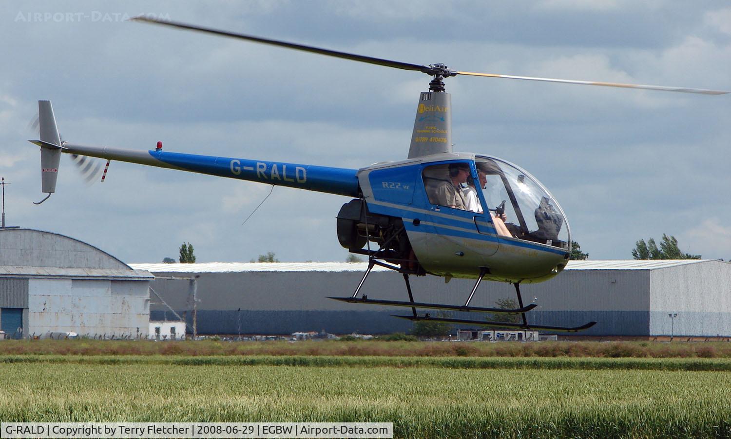 G-RALD, 1981 Robinson R22 C/N 0218, Robinson R22 on a sunny Sunday afternoon at Wellesbourne