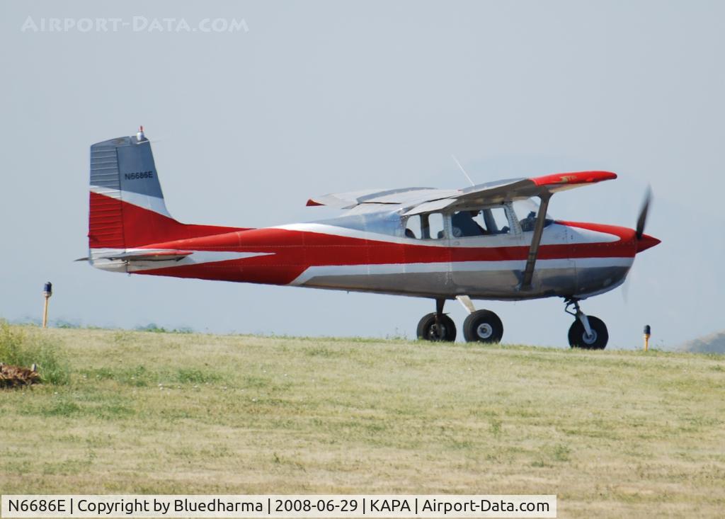 N6686E, 1959 Cessna 175 Skylark C/N 56186, Position and Hold for 17L.