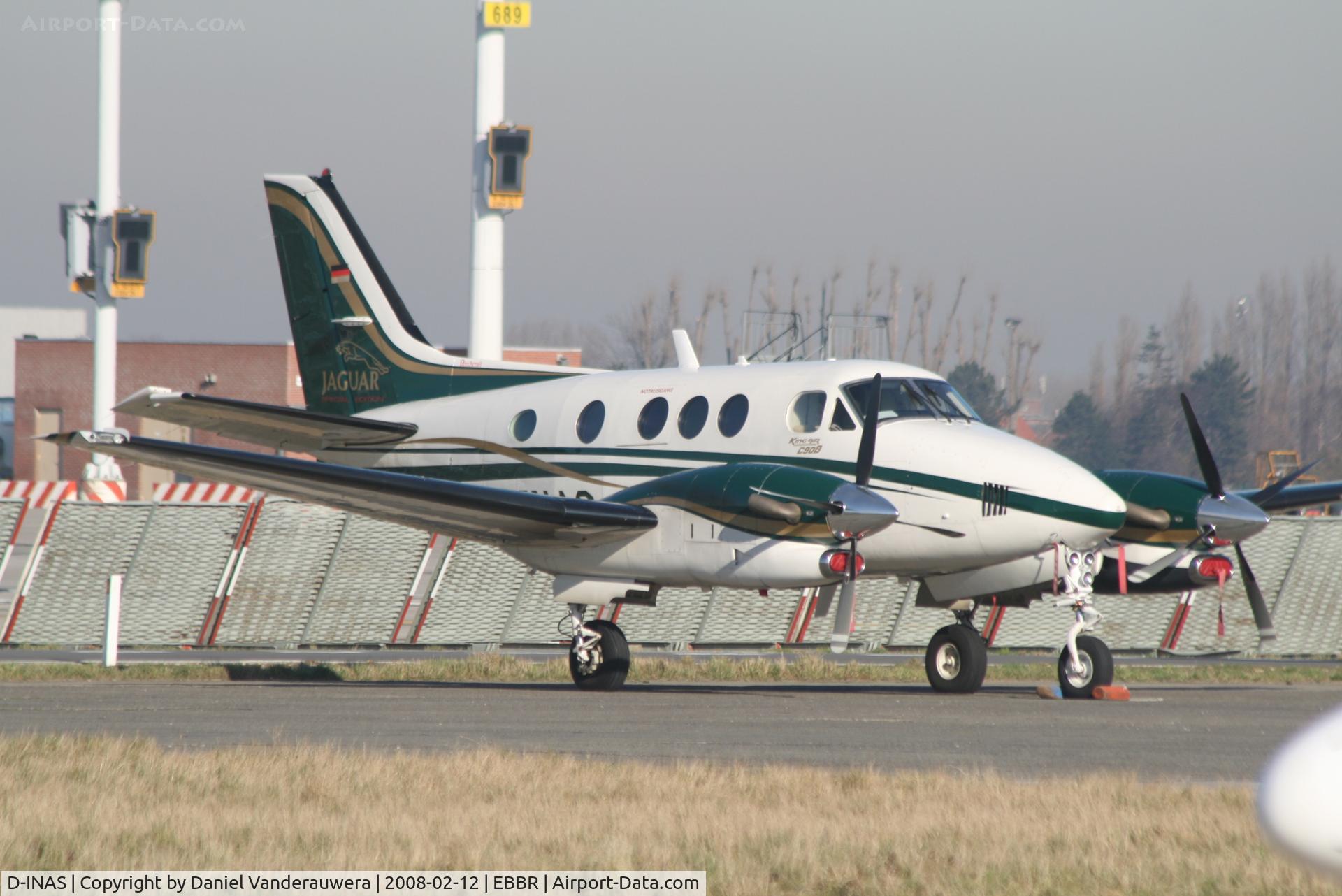 D-INAS, Beech C90A King Air King Air C/N LJ-1551, parked on General Aviation apron (Abelag)