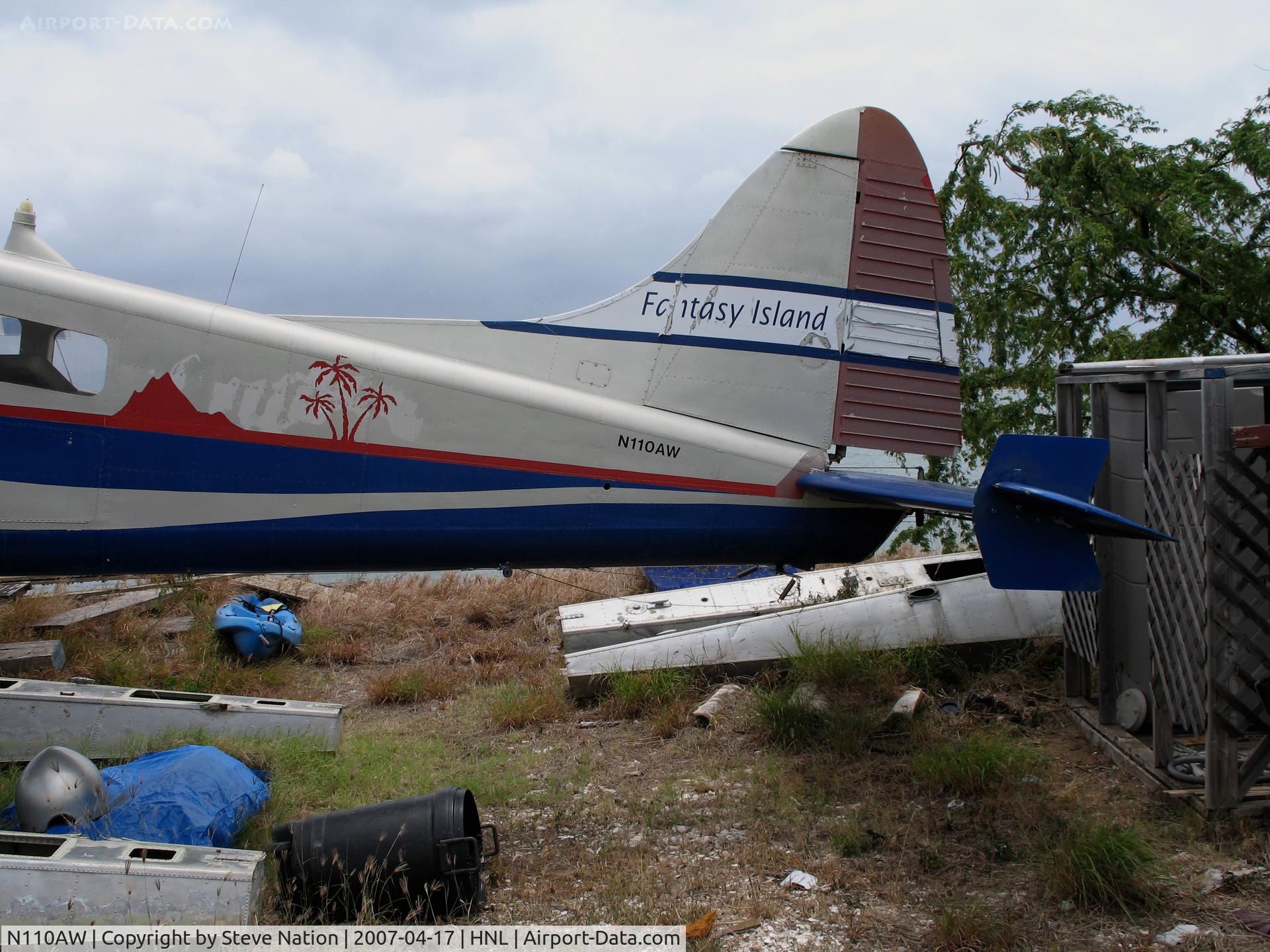 N110AW, 1954 De Havilland Canada DHC-2-L-20 C/N 690, C-U tail of float equipped Fantasy Island (A/S) 1954 Dehavilland DHC-2-L-20 @ Honolulu, HI