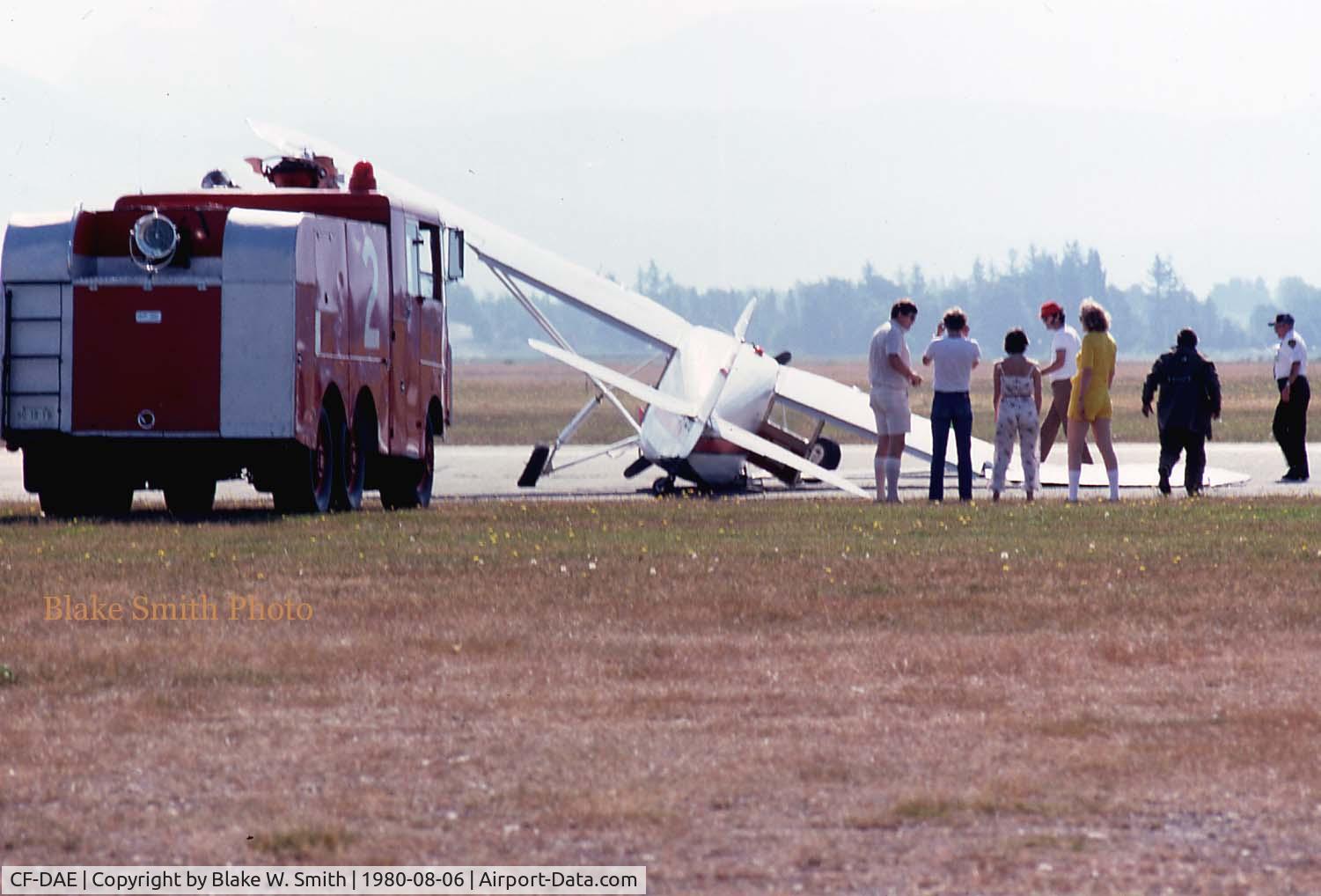 CF-DAE, 1941 Fairchild 24W-41A C/N W41-373, August 1980 mishap @ Abbotsford Airshow