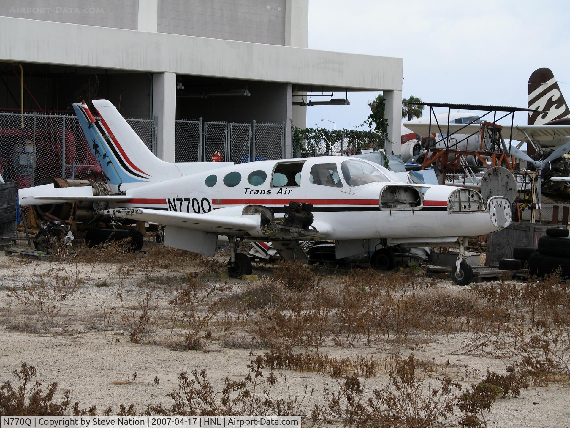 N770Q, Cessna 402A C/N 402A0077, Derelict Trans Air Cessna 402A @ Honolulu, Hi