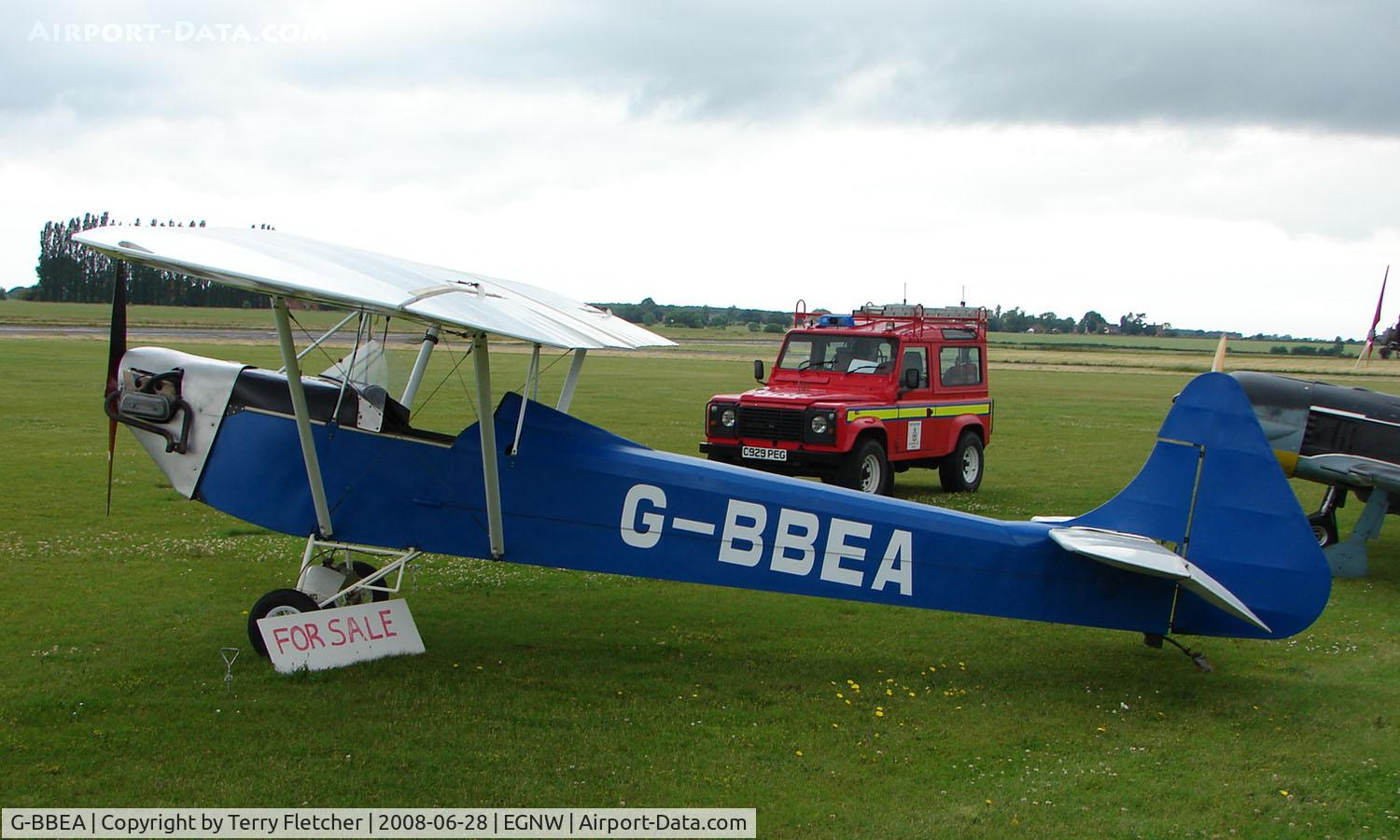 G-BBEA, 1975 Luton LA4A Minor C/N PFA 843, Luton Minor ' up For sale ' at Wickenby Wings and Wheels 2008