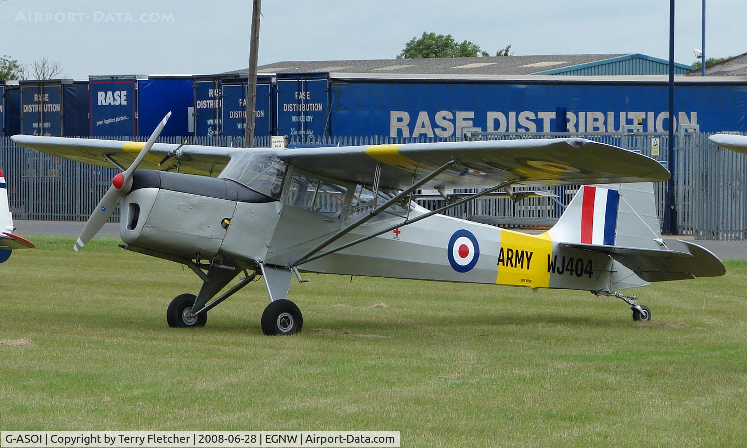 G-ASOI, 1964 Beagle A-61 Terrier 2 C/N B.627, This aircraft wears miliary marks WJ404 at Wickenby Wings and Wheels 2008