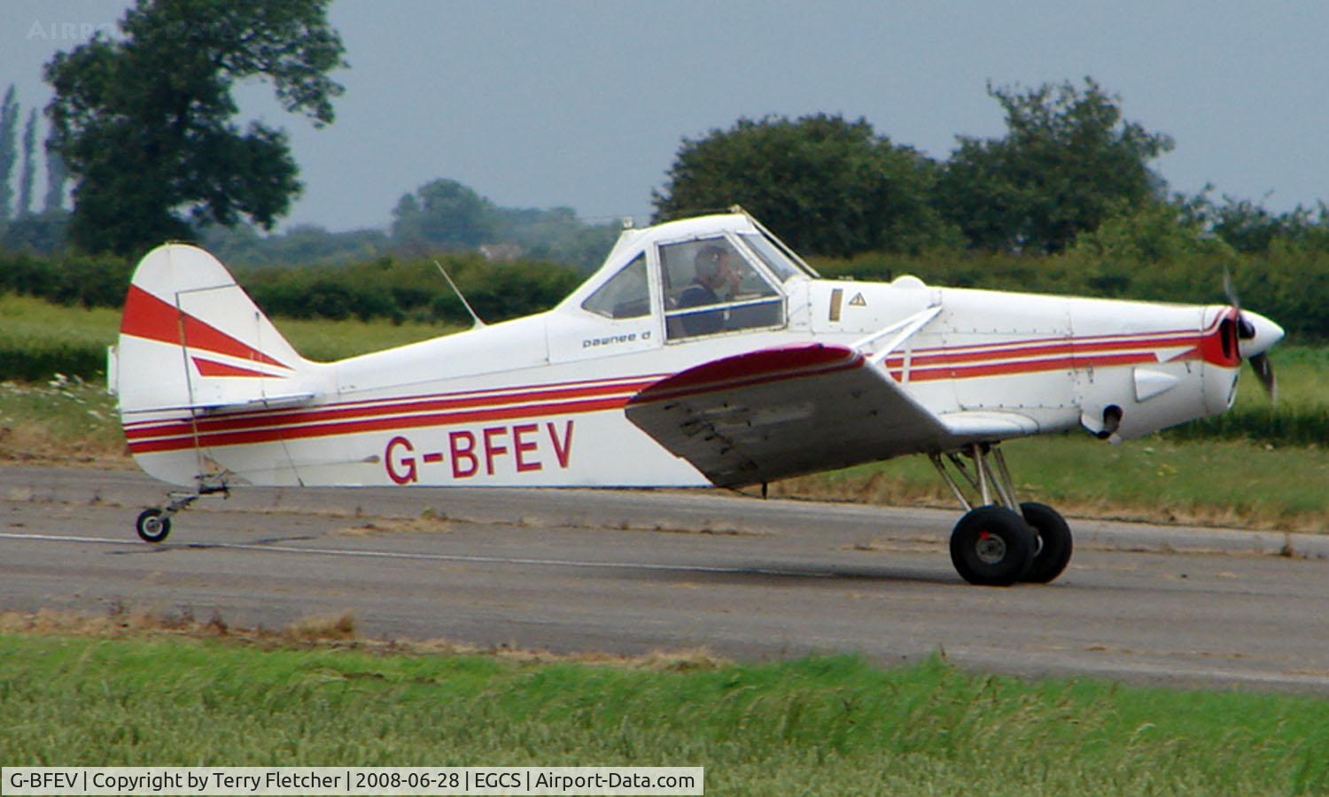 G-BFEV, 1977 Piper PA-25-235 Pawnee C/N 25-7756060, Piper Pawnee about to depart from Sturgate