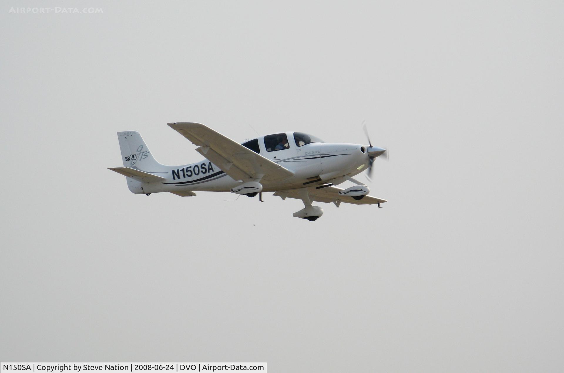 N150SA, 2007 Cirrus SR20 GTS C/N 1863, 2007 Cirrus Design Corp SR20 climbing out in haze @ Novato-Gnoss Field, CA