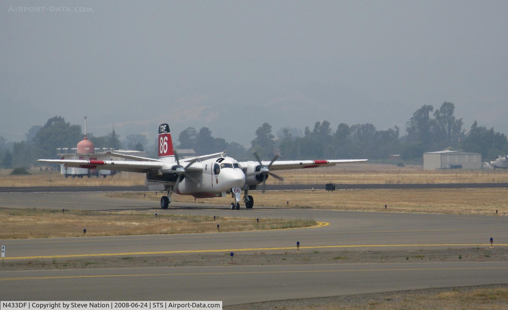 N433DF, Marsh Aviation S-2F3AT C/N 149855, CALFIRE Marsh Aviation S-2F3AT conversion Tanker #86 with 'Sonoma' titles returning from fire @ Santa Rosa, CA