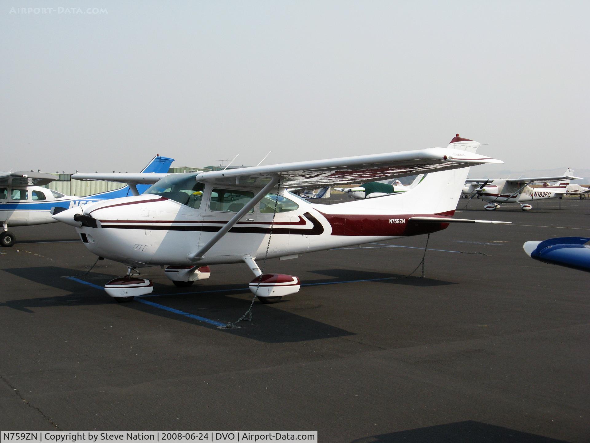 N759ZN, 1978 Cessna 182Q Skylane C/N 18266390, 1978 Cessna 182Q in very hazy conditions @ Novato-Gnoss Field, CA