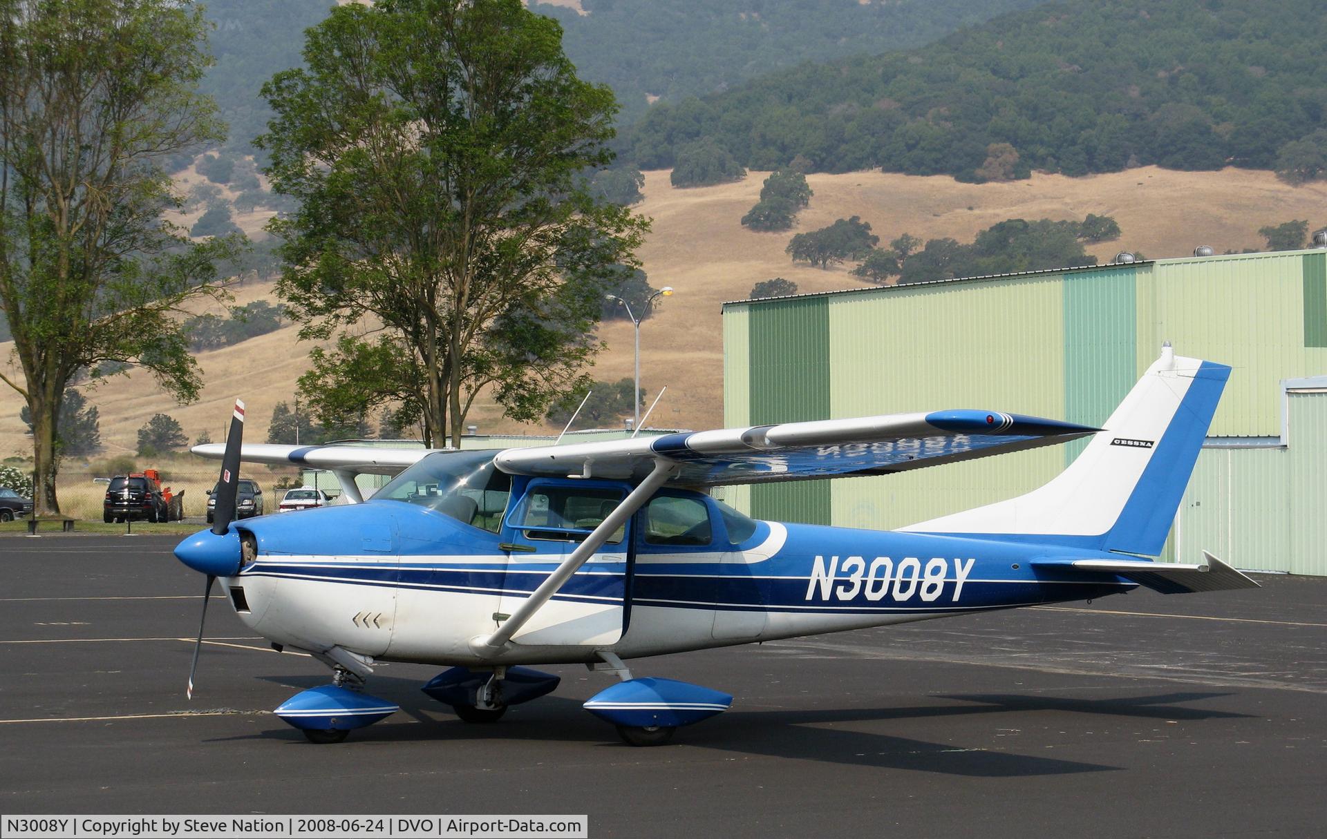 N3008Y, 1962 Cessna 182E Skylane C/N 18254008, 1962 Cessna 182E in very hazy conditions @ Novato-Gnoss Field, CA