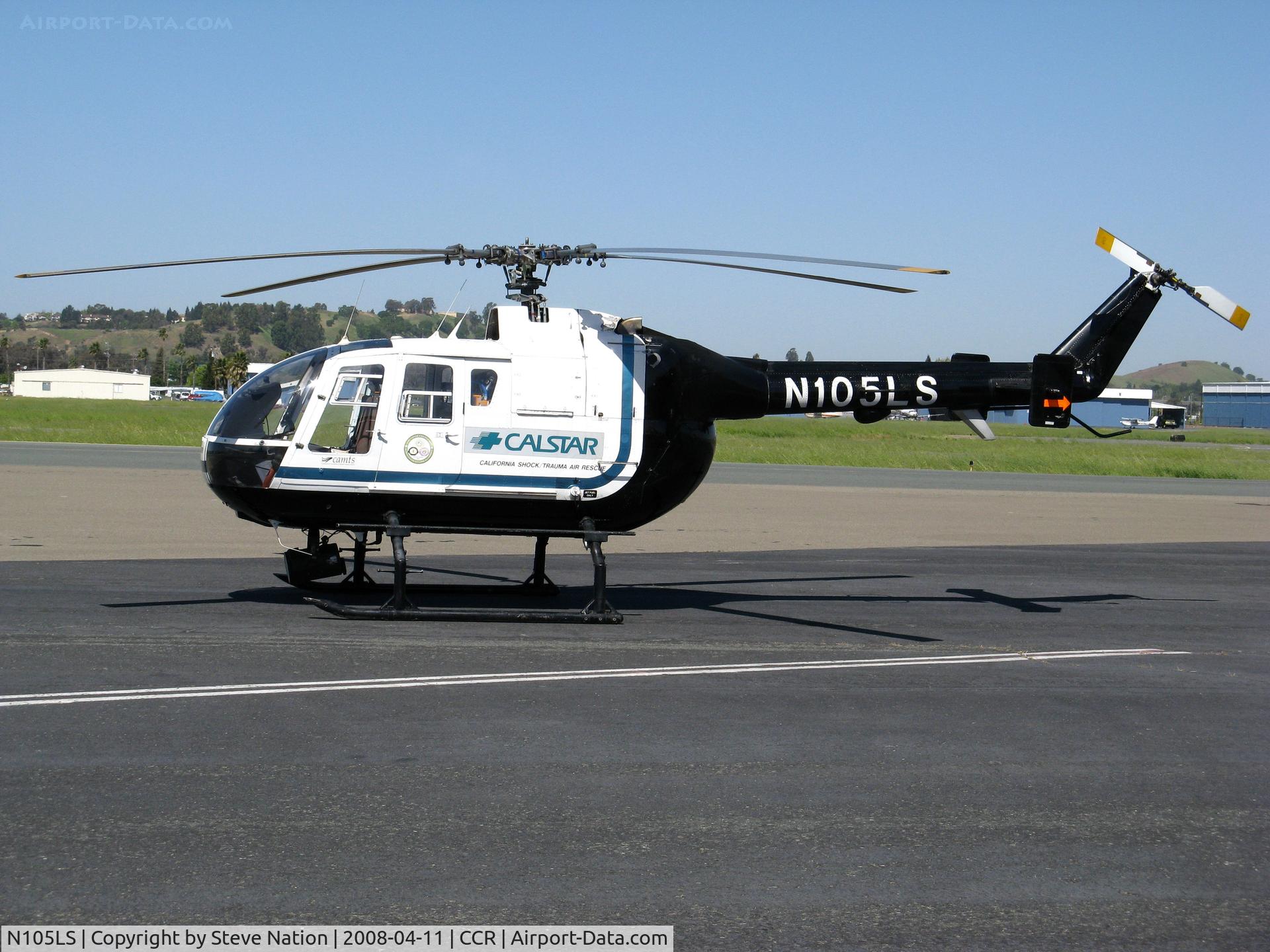 N105LS, 1987 MBB Bo-105-LSA-3 C/N 2012, CALSTAR-California Shock Trauma Air Rescue 1987 Messerschmitt-bolkow-blohm BO 105LS A-3 @ Concord-Buchanan Field, CA