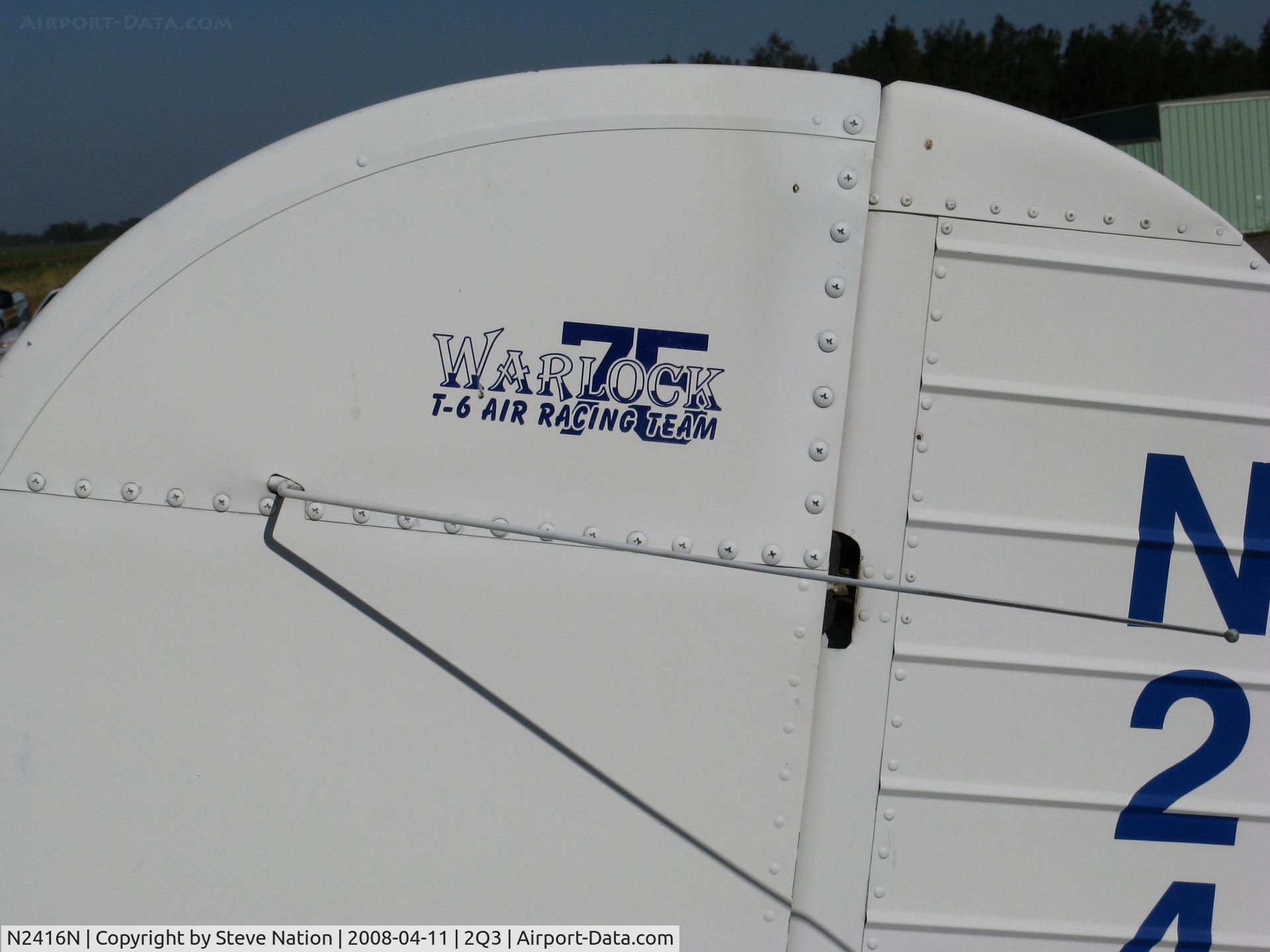 N2416N, 1947 Cessna 120 C/N 12665, CLOSE-UP TAIL 'Warlock Racing #75' 1947 Cessna 120 @ Davis-Yolo County Airport, CA
