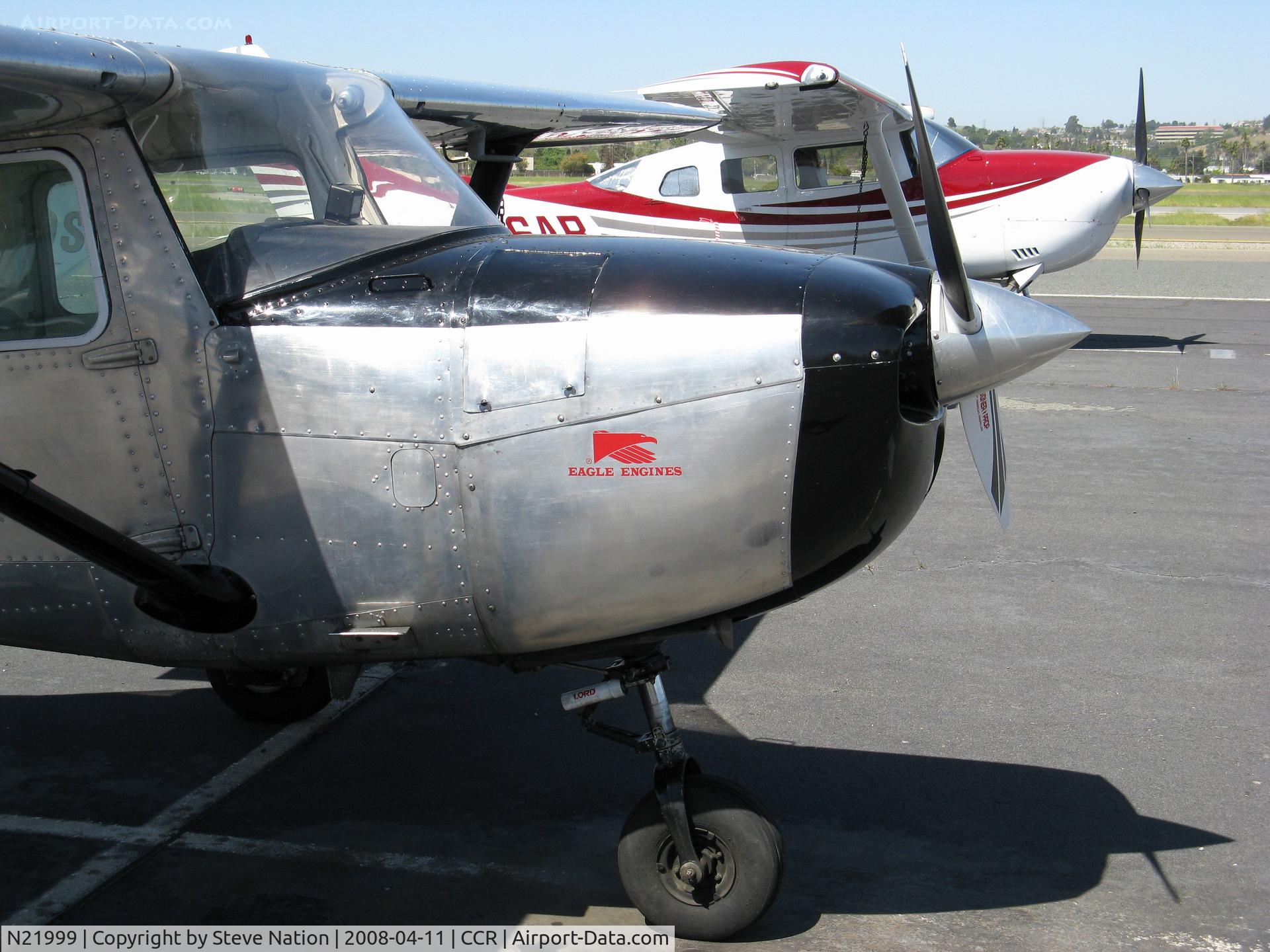 N21999, 1973 Cessna 150L C/N 15074600, CLOSE-UP NOSE 'Eagle Engines' titles1973 Cessna 150L @ Concord-Buchanan Field, CA