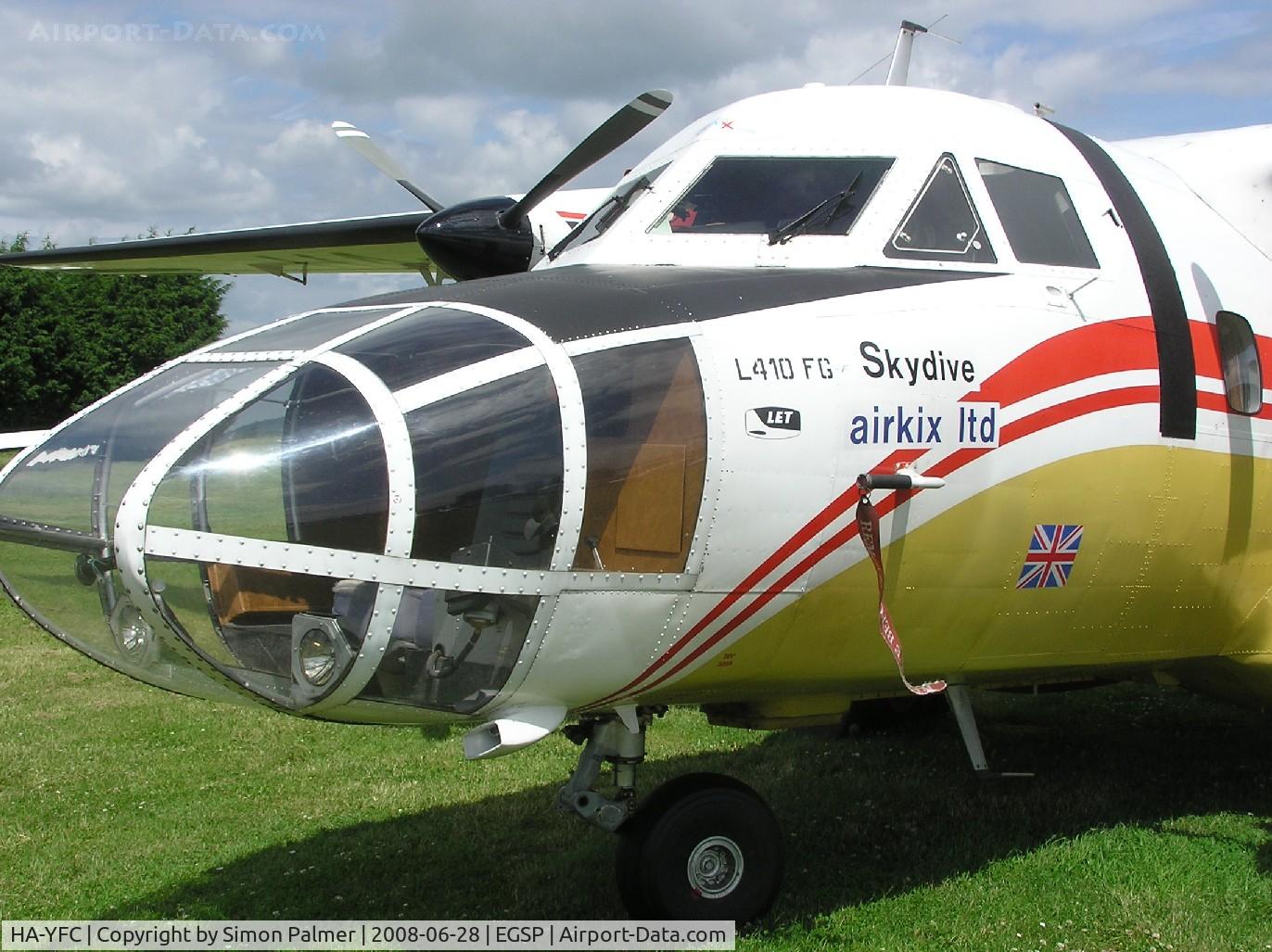 HA-YFC, 1985 Let L-410FG Turbolet C/N 851528, Let L-410 close up at Sibson