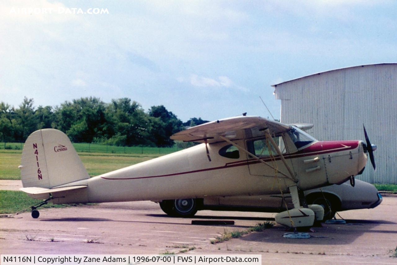 N4116N, 1947 Cessna 140 C/N 13574, At the former Oak Grove airport, Ft. Worth, TX ( now called Spinks, with a new runway 1/2 mile west)