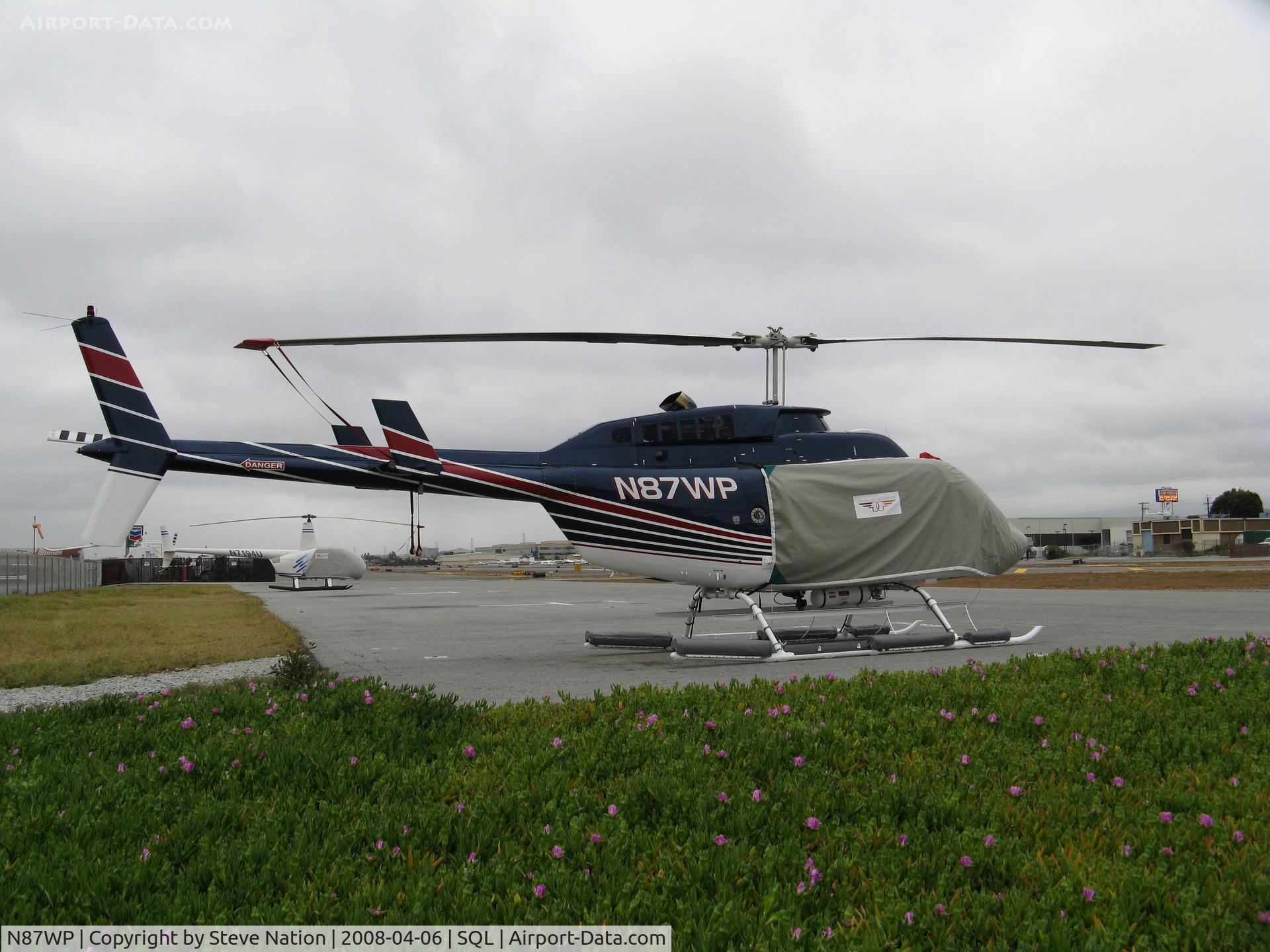 N87WP, 1992 Bell 206L-4 LongRanger IV LongRanger C/N 52011, 1992 Bell 206-L4with cover @ San Carlos, CA
