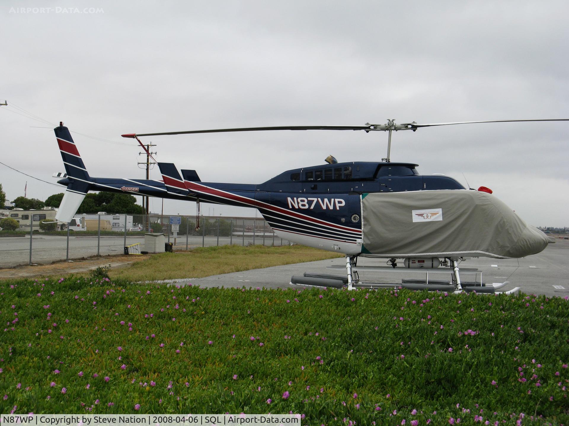 N87WP, 1992 Bell 206L-4 LongRanger IV LongRanger C/N 52011, 1992 Bell 206-L4with cover @ San Carlos, CA