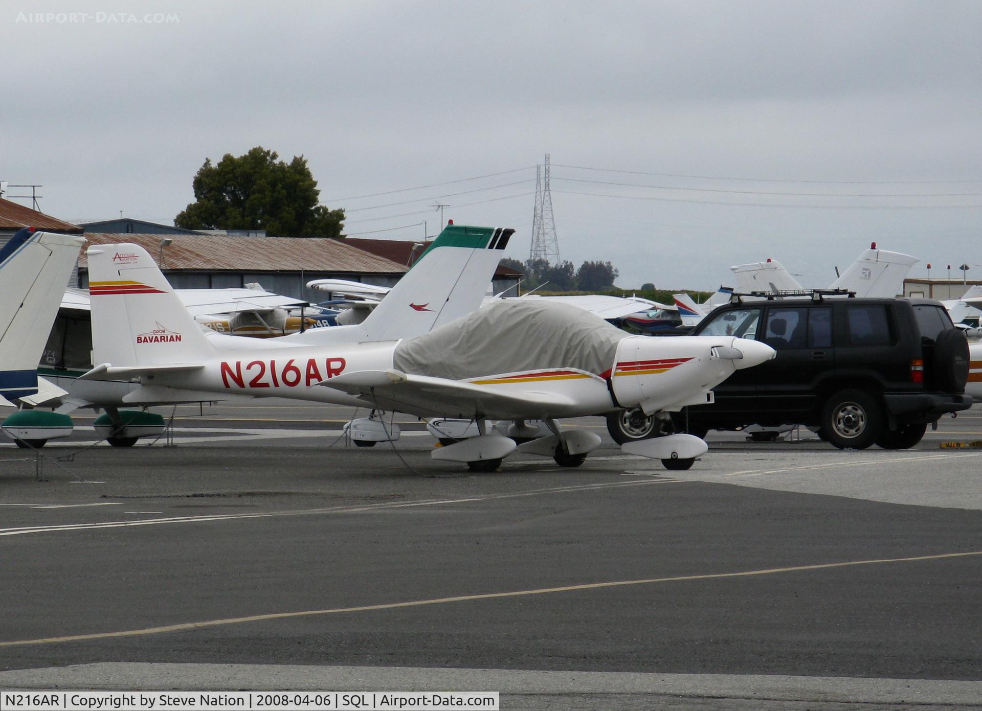 N216AR, 1995 Grob G-115C C/N 82013, 1995 Burkhart Grob GROB G115C with cover @ San Carlos, CA