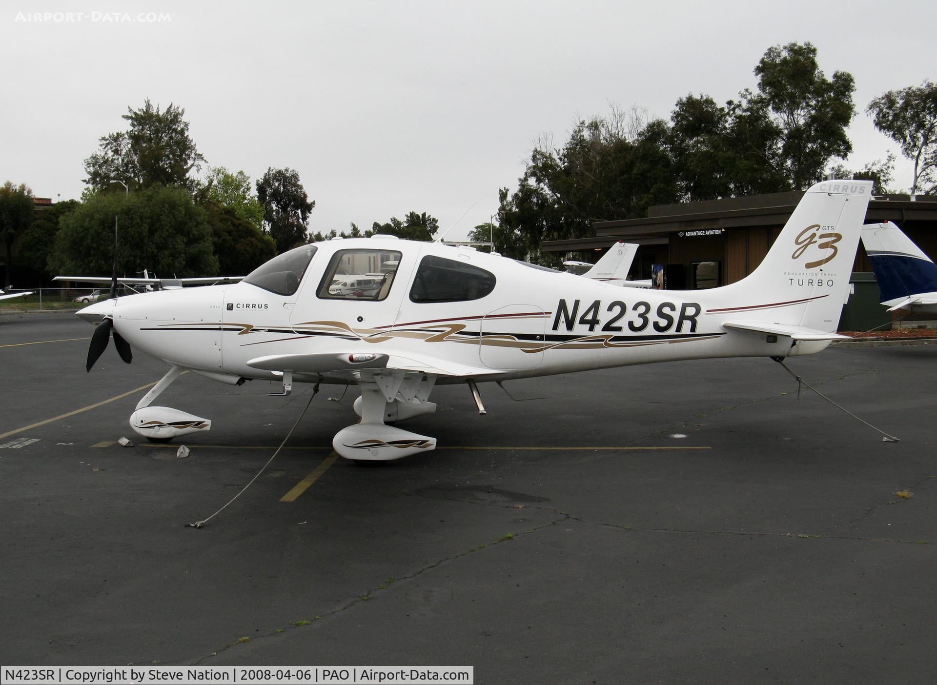 N423SR, 2007 Cirrus SR22 G3 GTS Turbo C/N 2459, 2007 Cirrus Design Corp SR22 @ Palo Alto, CA