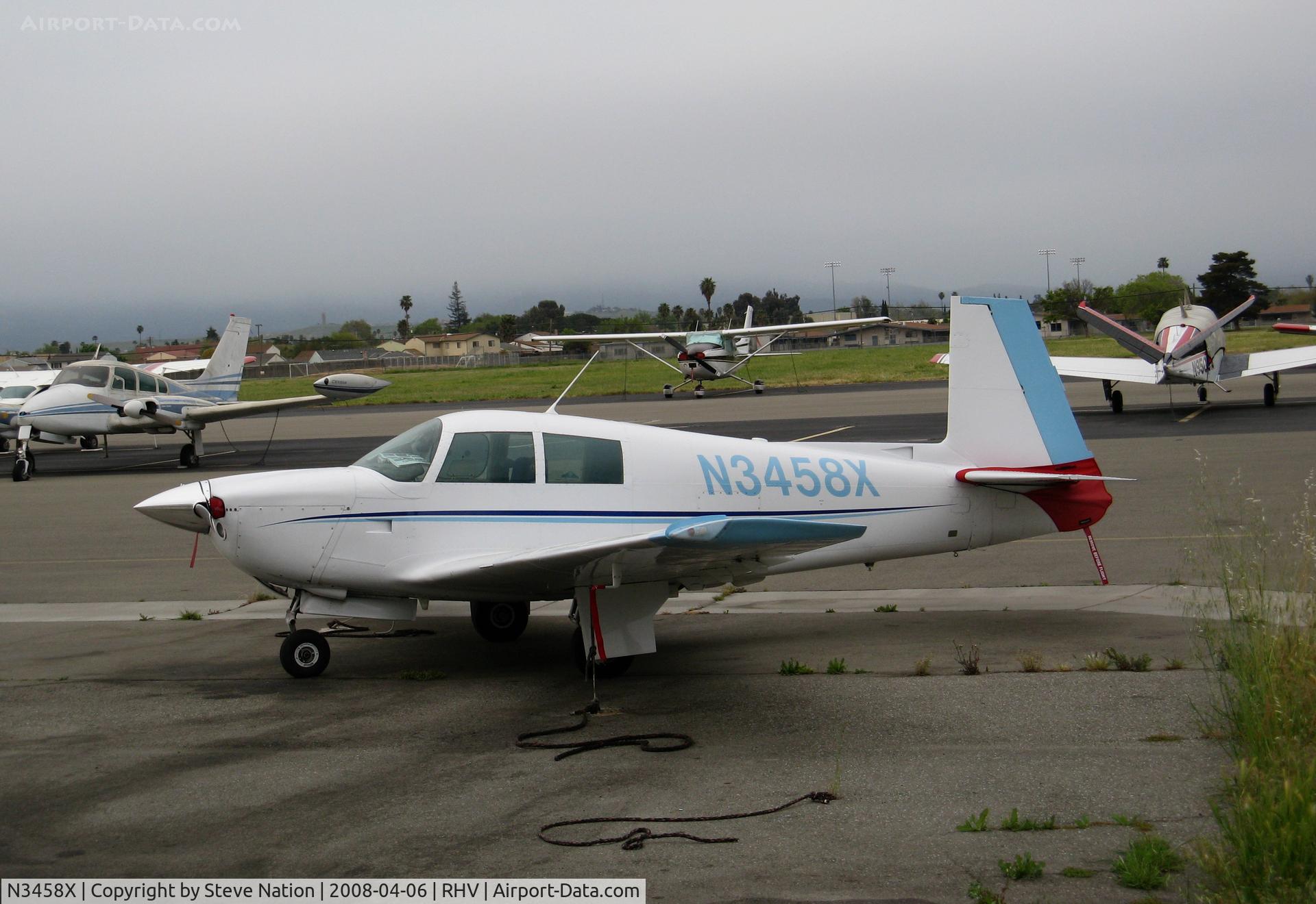 N3458X, 1966 Mooney M20E C/N 1140, 1966 Mooney M20E @ Reid-Hillview Airport, CA