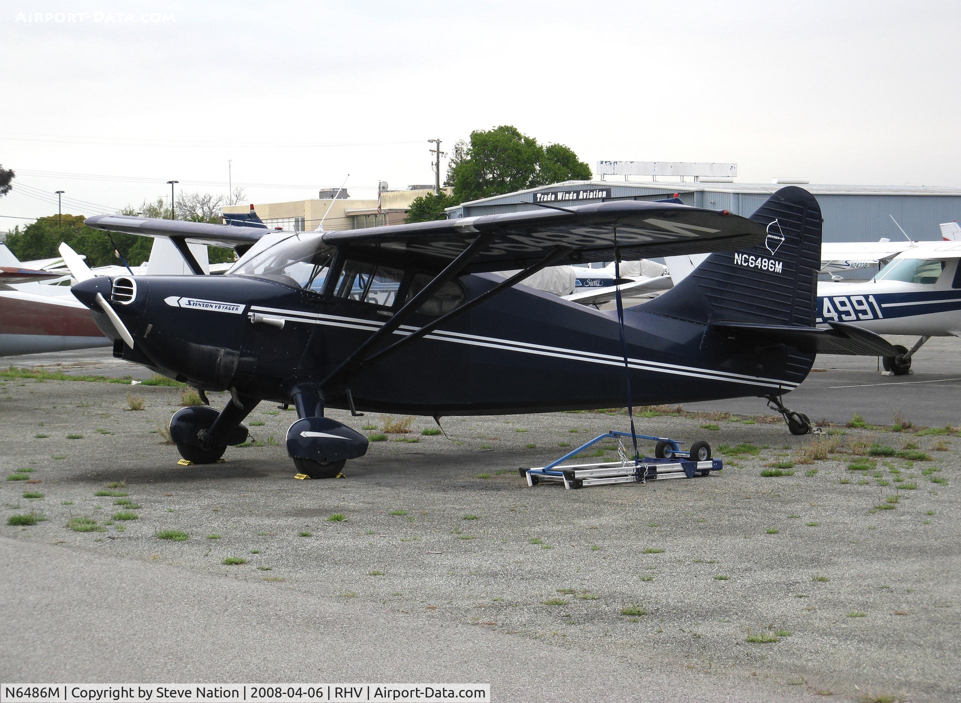 N6486M, 1949 Stinson 108-3 Voyager C/N 108-4486, 1949 Stinson 108-3 as NC6486M @ Reid-Hillview airport, CA