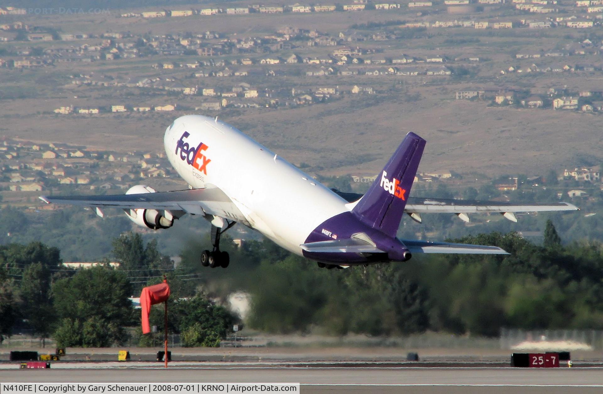 N410FE, 1985 Airbus A310-203 C/N 356, Climbing out of Reno's 16R