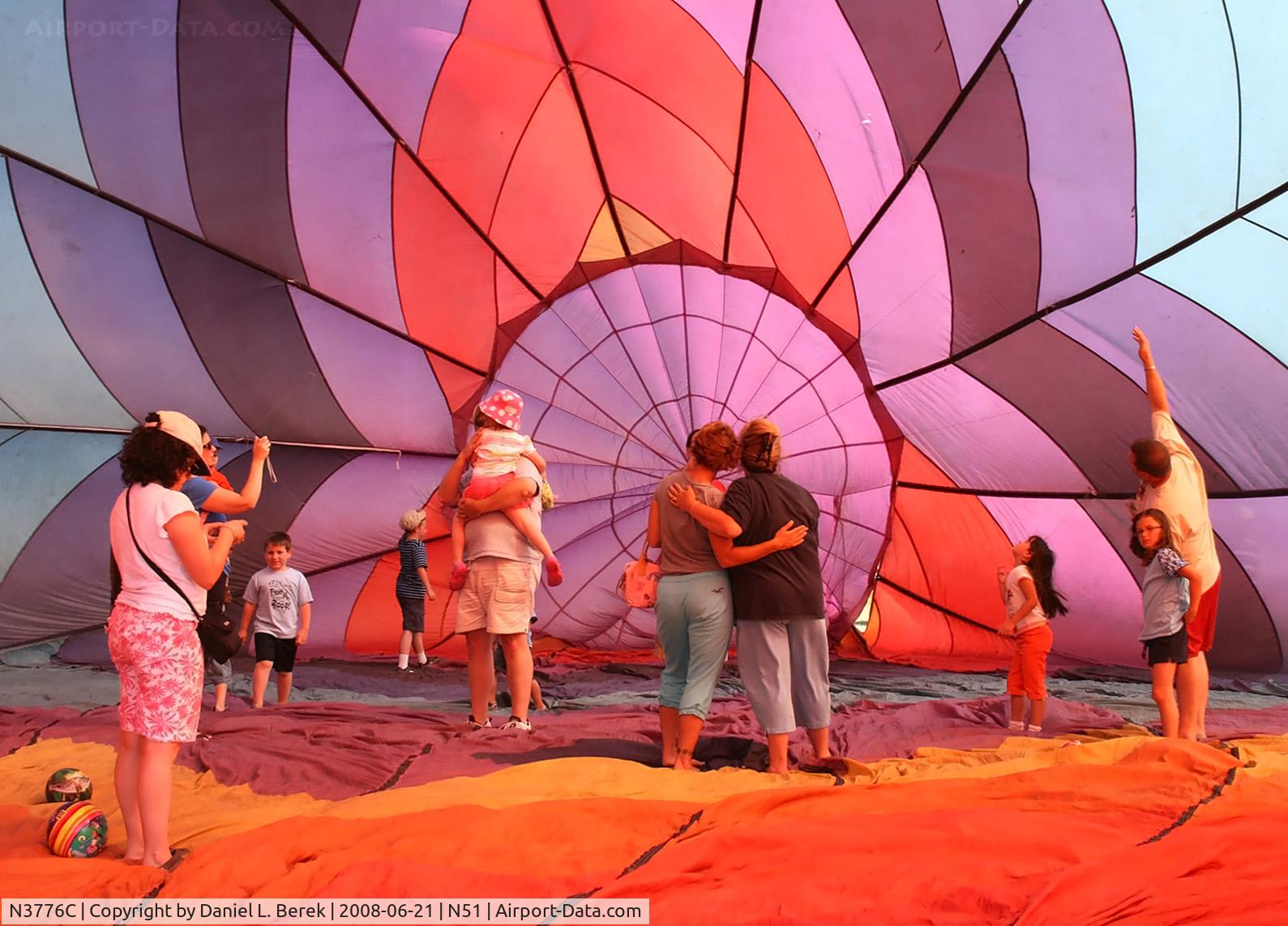 N3776C, Balloon Works FIREFLY 7 C/N F7-165, Retired since 2000, this baloon now serves as an indoor playground at air festivals, thanks to the generosity of her owners.