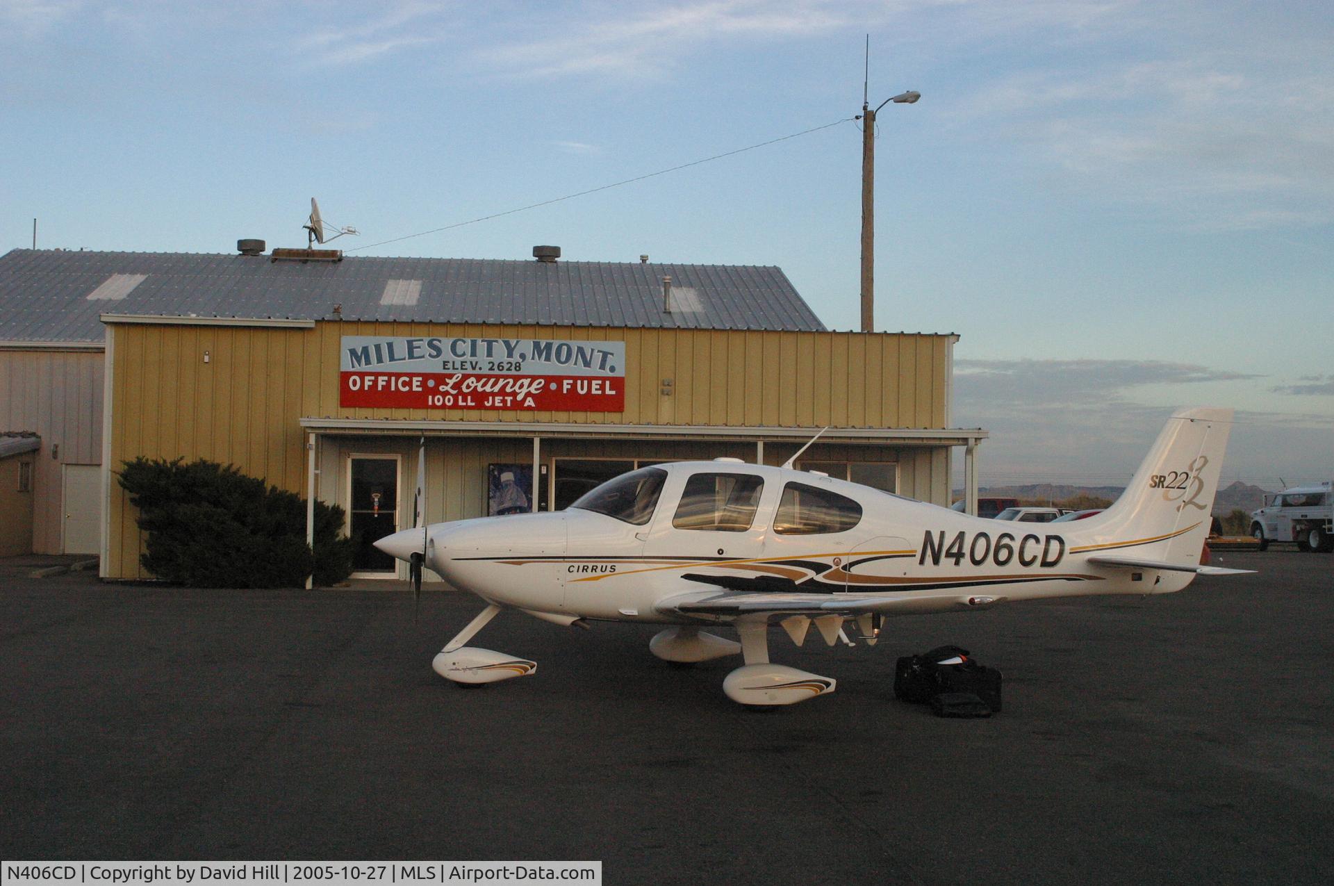 N406CD, 2004 Cirrus SR22 G2 C/N 1055, Cirrus at Miles City, Montana