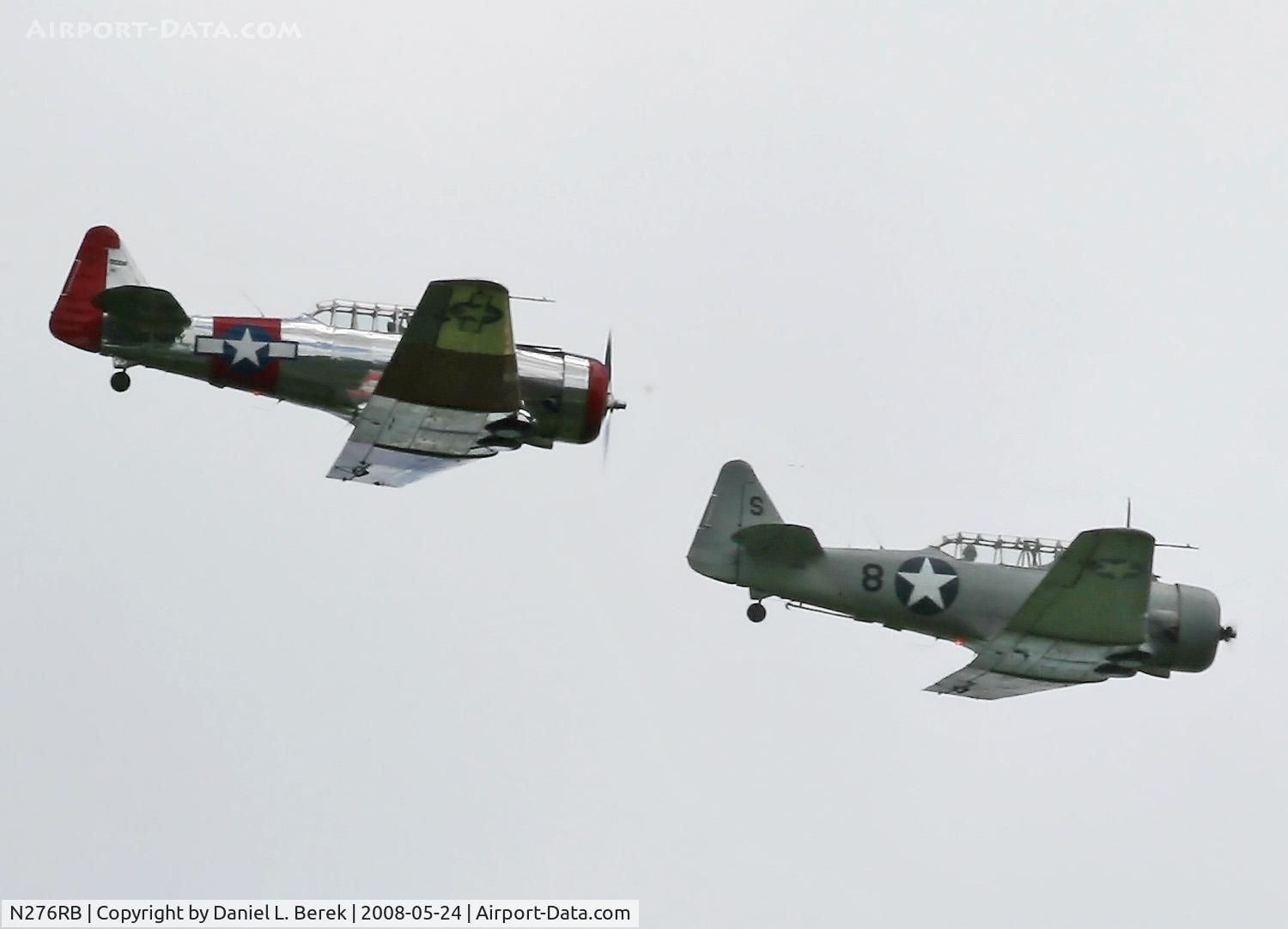 N276RB, 1940 North American AT-6D Texan C/N 122-41944, A gleaming Texan, accompanied by N9801C, honors veterans during a Memorial Day observation in Washington Township, NJ.
