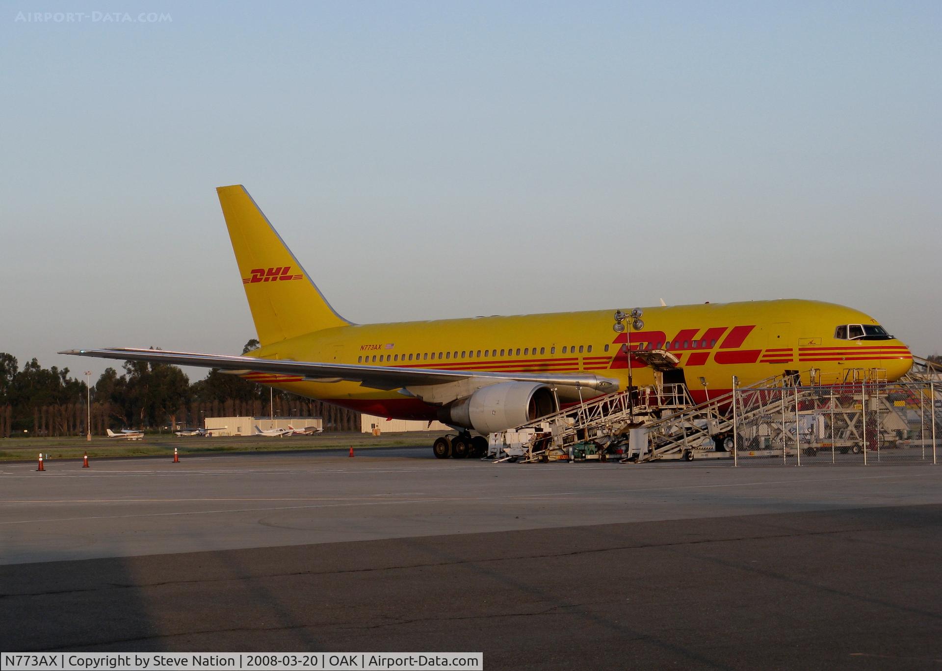 N773AX, 1983 Boeing 767-281 C/N 22788, Early morning shot of DHL 1983 Boeing 767-281 freighter @ Oakland, CA