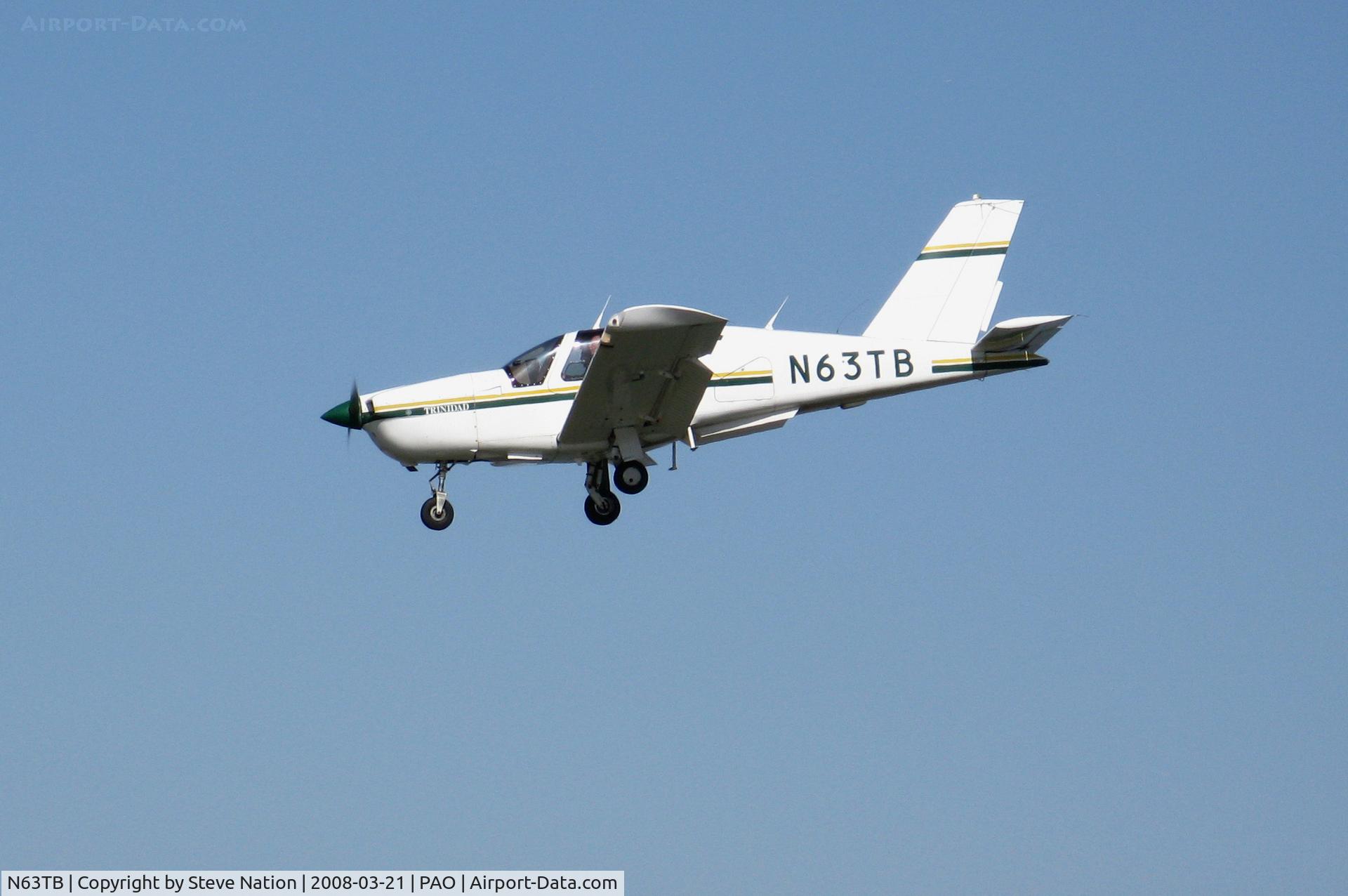 N63TB, 1985 Socata TB-20 Trinidad C/N 504, Socata TB-20 TRINIDAD on final approach @ Palo Alto, CA