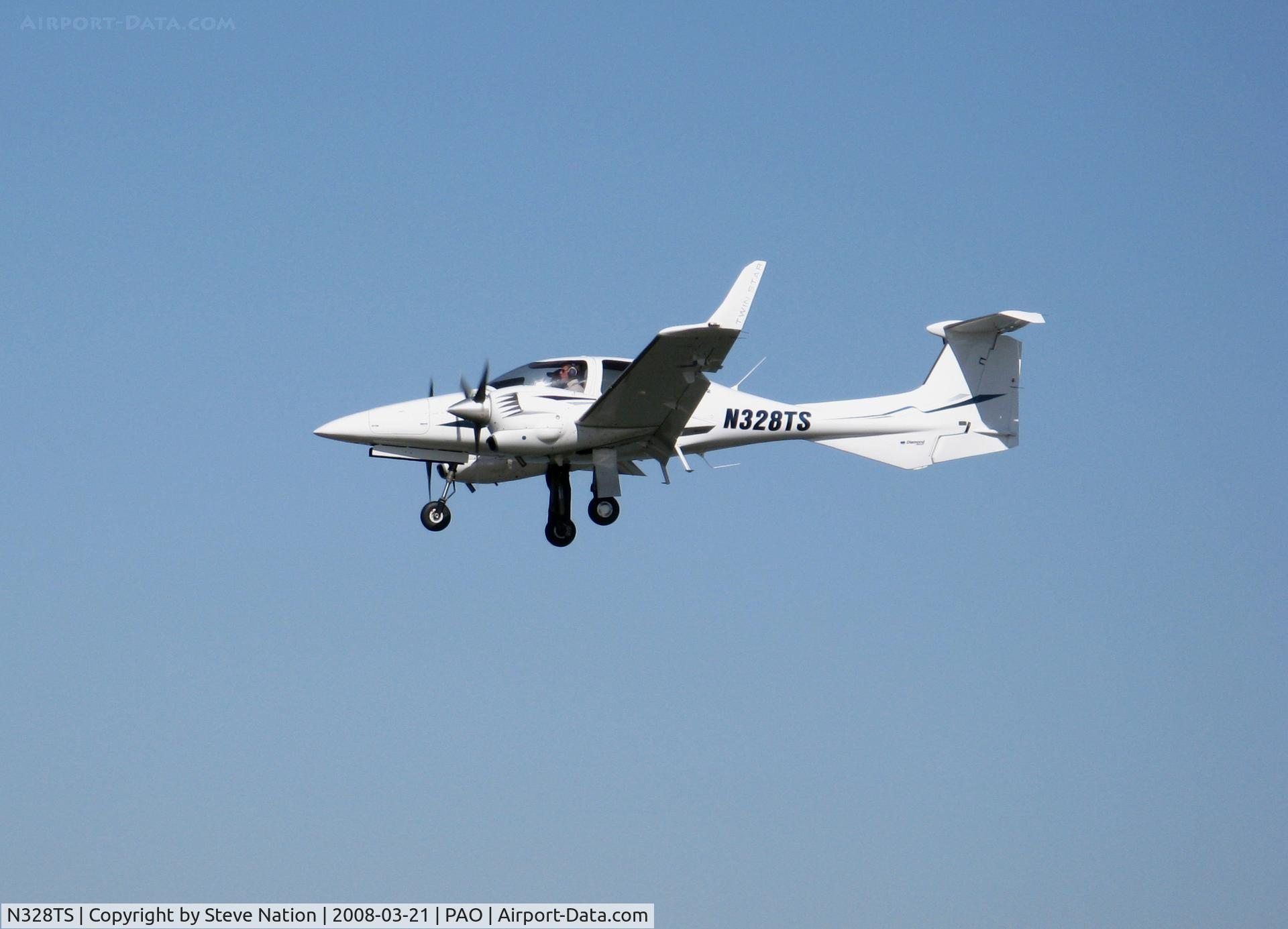 N328TS, 2006 Diamond DA-42 Twin Star C/N 42.AC028, 2006 Diamond Aircraft Ind Inc DA 42 on final approach @ Palo Alto, CA