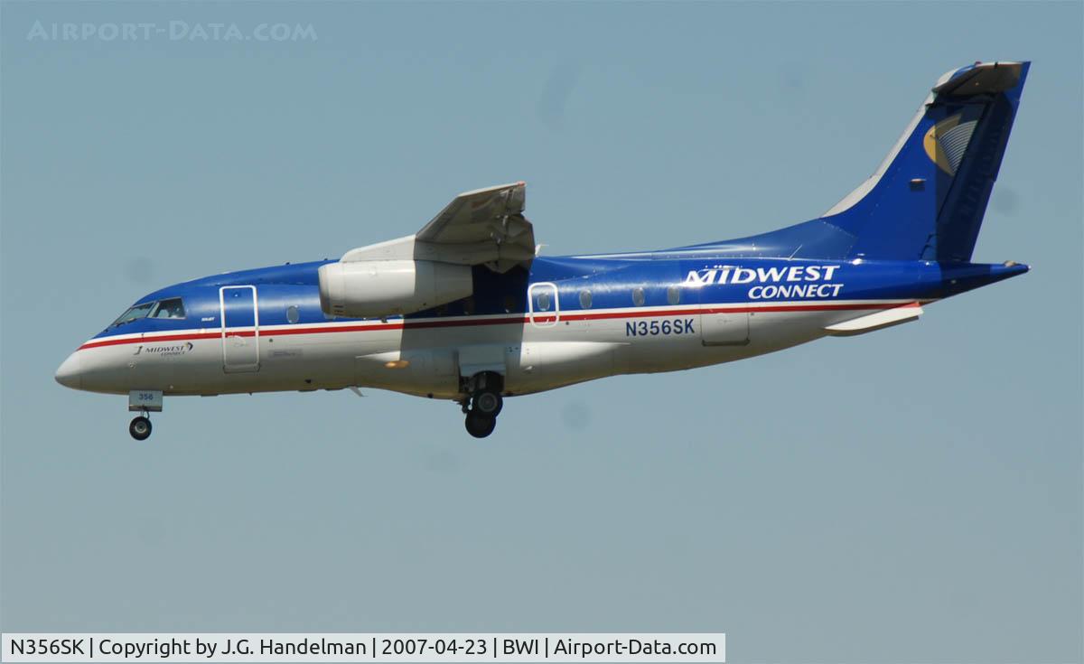 N356SK, 2000 Fairchild Dornier 328-300 328JET C/N 3163, On short final to 33L at BWI