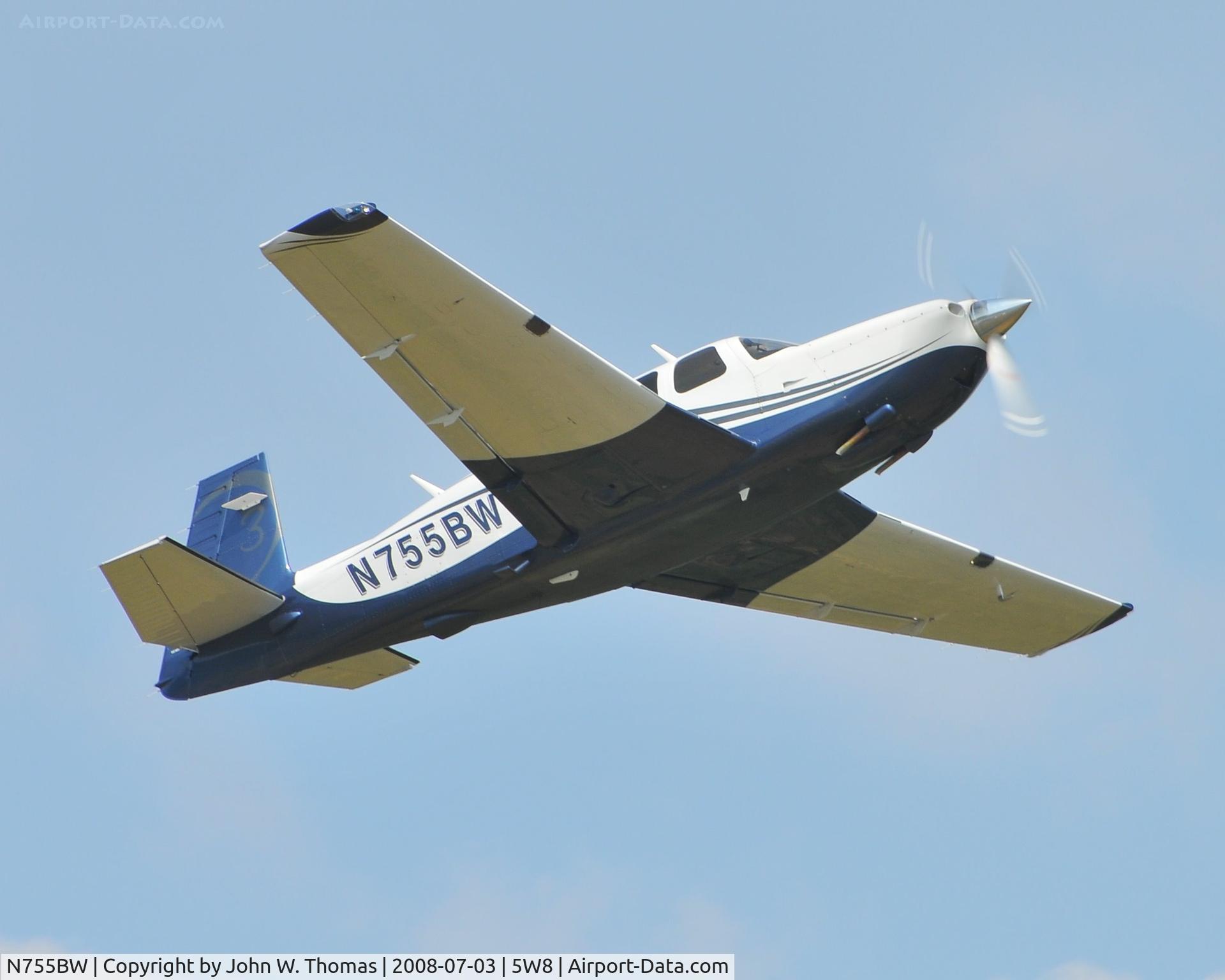 N755BW, 2007 Mooney M20R Ovation C/N 29-0476, Departing runway 22