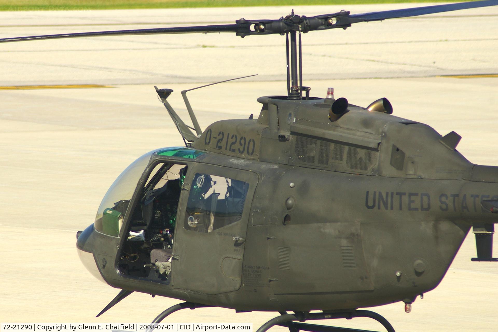 72-21290, 1972 Bell OH-58C Kiowa C/N 41956, Taken from second floor window of the control tower