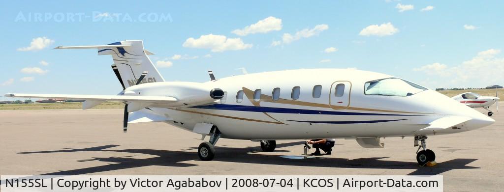 N155SL, 1992 Piaggio P-180 Avanti C/N 1013, At Colorado Springs. Katana on the back has brought me from Centennial.