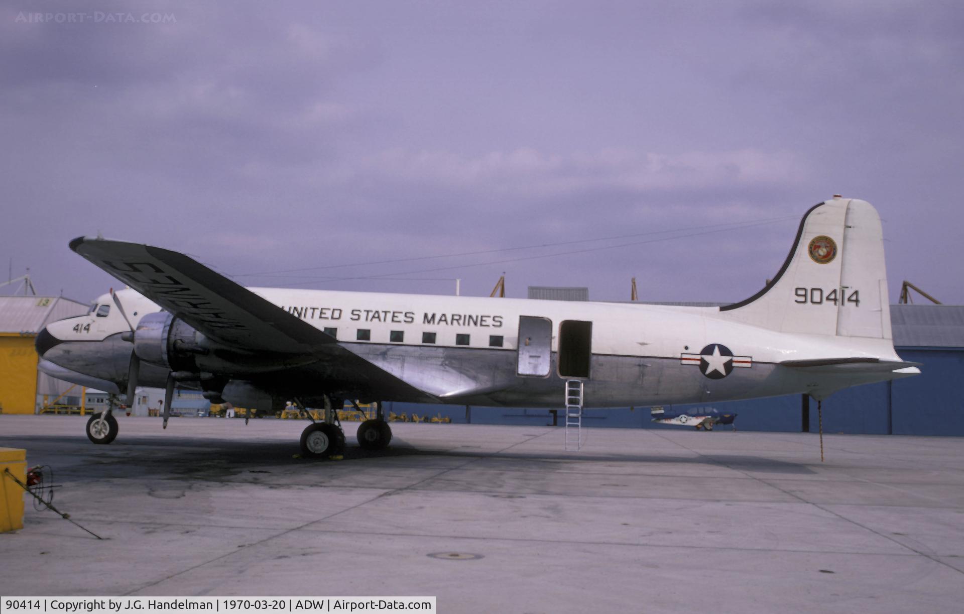 90414, 1945 Douglas C-54E Skymaster (DC-4A) C/N DO316, On ramp at NAF Washington/AAFB MD